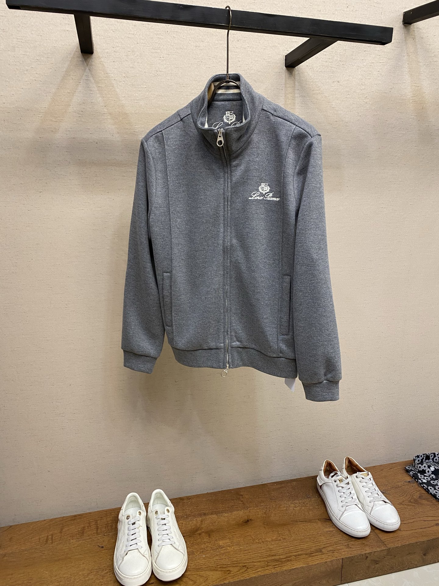 Loro Piana Gray Stand Collar Zip-Up Jacket