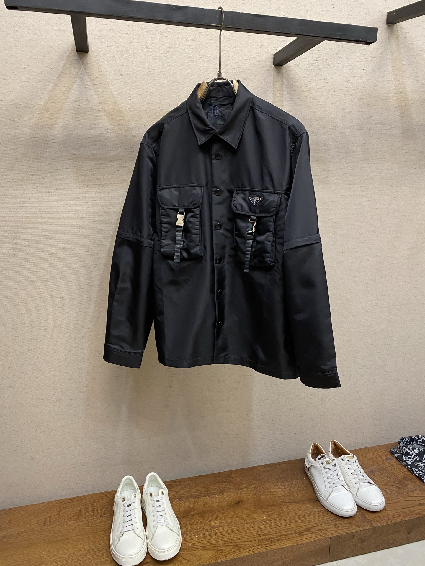 Prada Black Buckle Pocket Overshirt