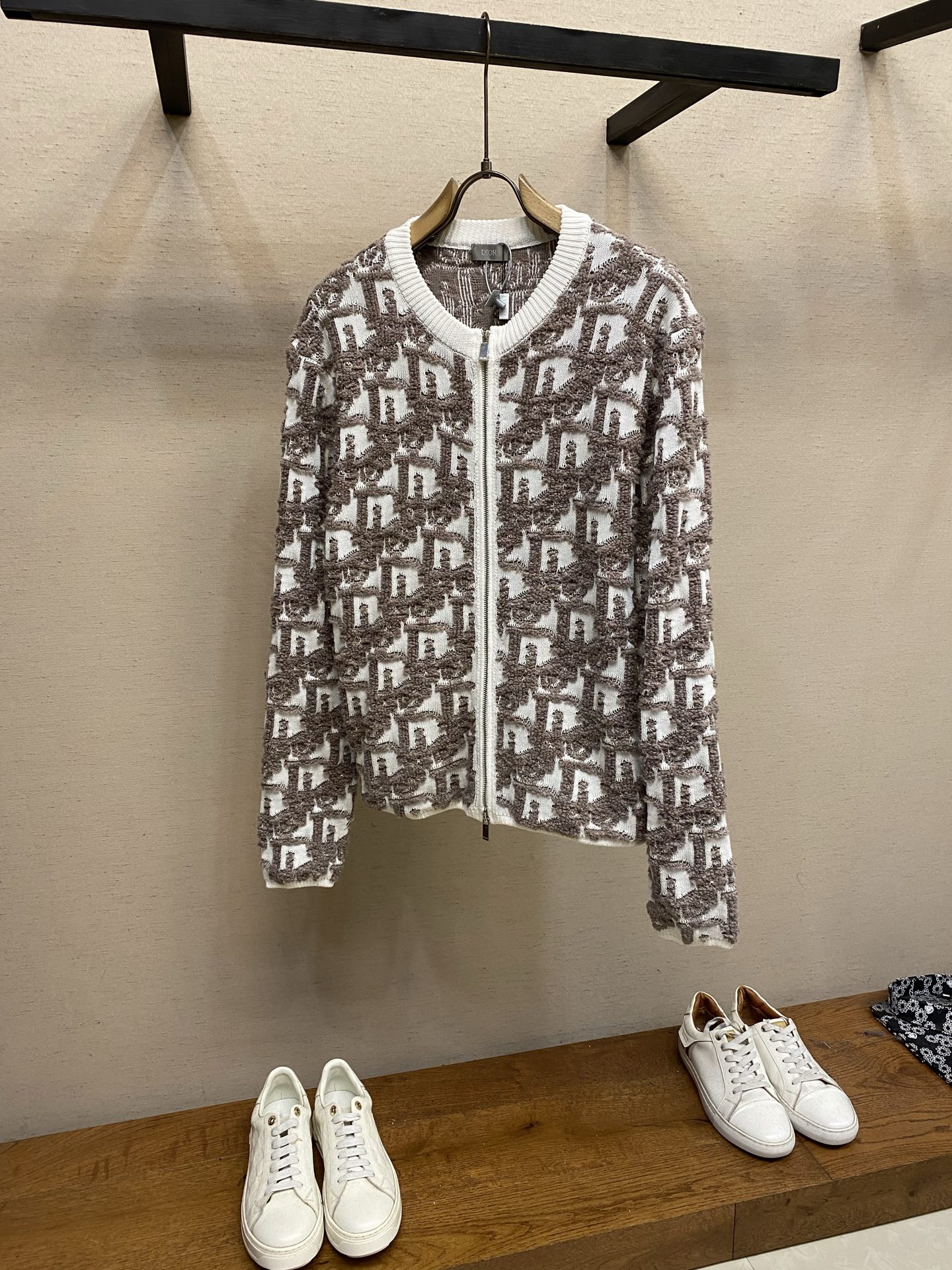 Dior Monogram Zip-Up Cardigan