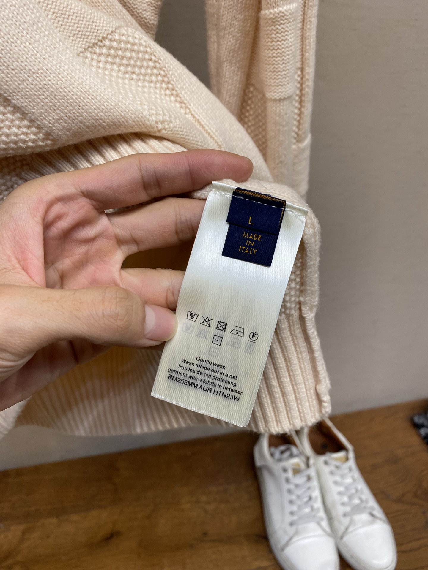 🌟🌟，，1V路易 26FW字母皮牌编织格纹针织毛衣 尺码：S-XL
