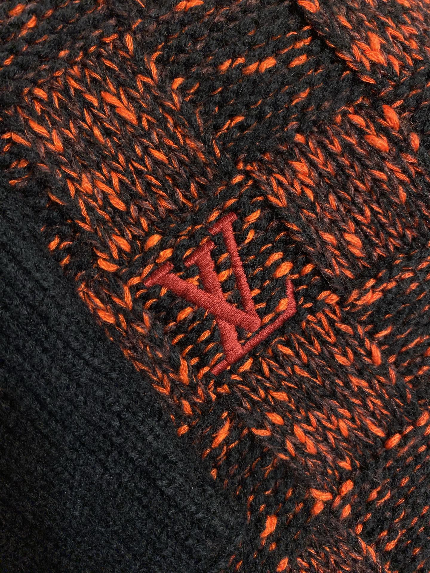 🌟🌟，，1V 路易 LV 棋盘格提花开衫翻领毛衣外套 尺码：S-XL