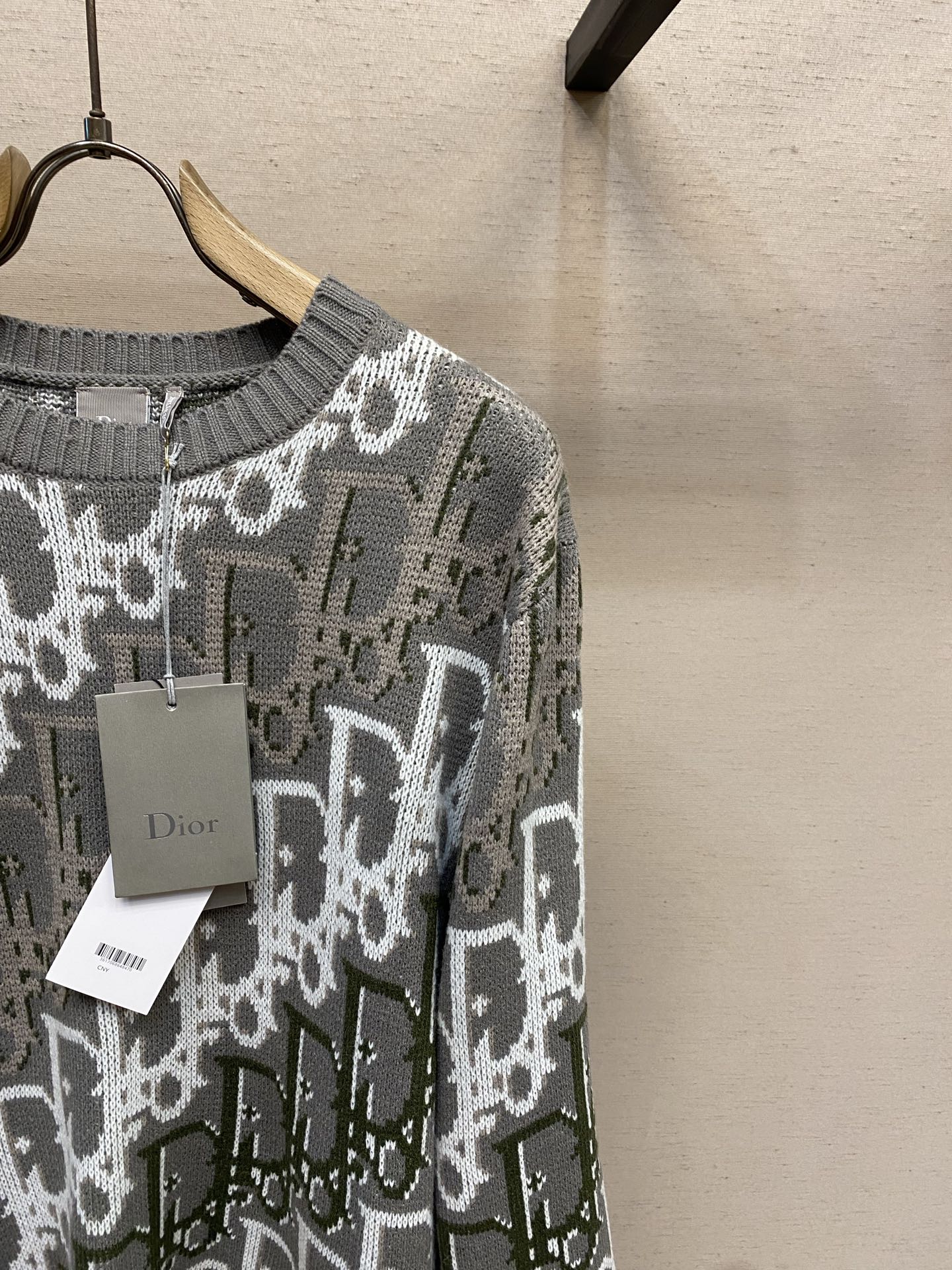 🌟🌟，，Dior 迪奥 SS26 Oblique满印老花提花圆领针织毛衣 定织定染针织面料，整件斜向错位排列老花提花，浅