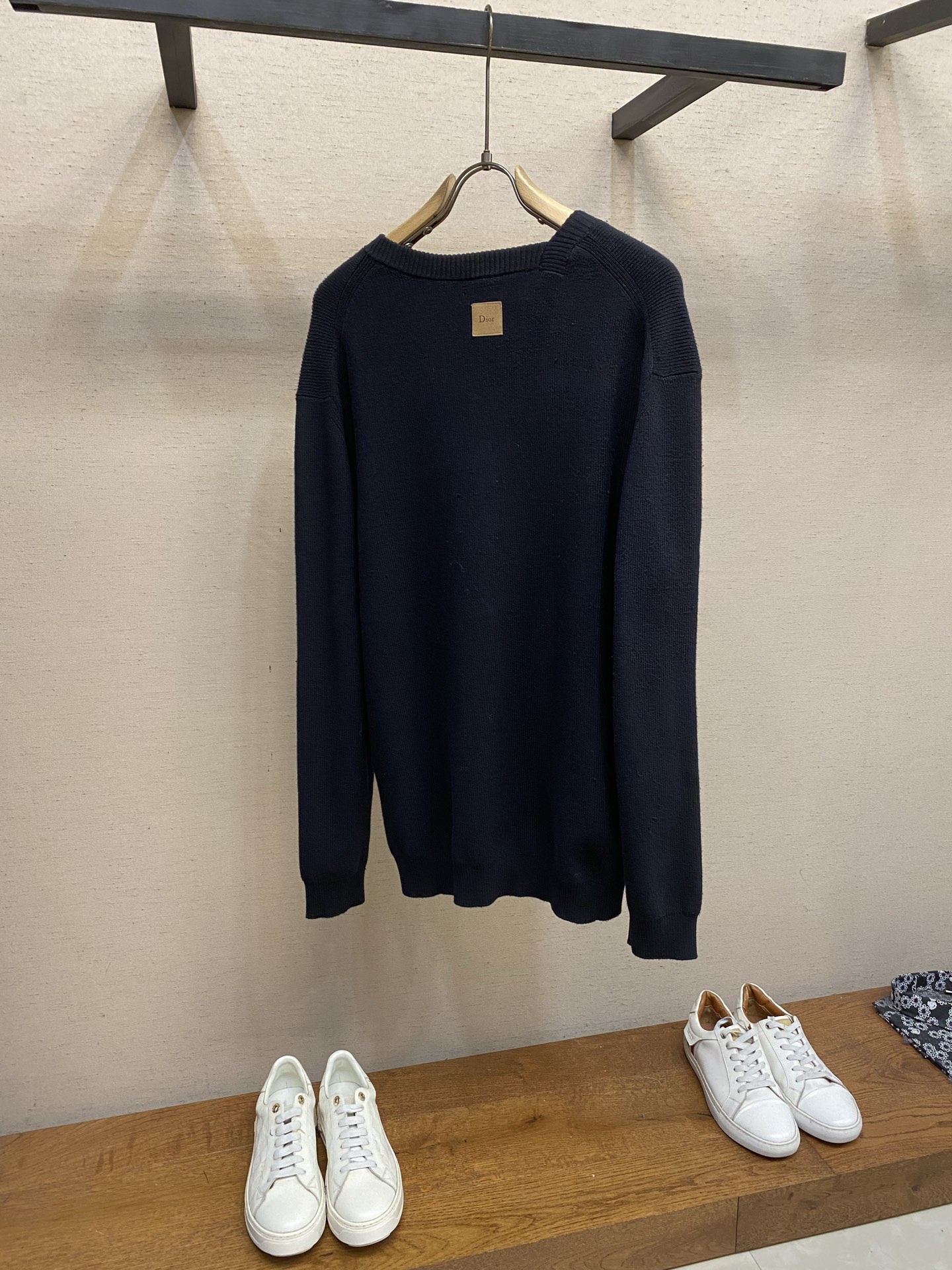 🌟🌟，，Dior 26FW字母皮章不规则领口针织衫毛衣 尺码：S-XL