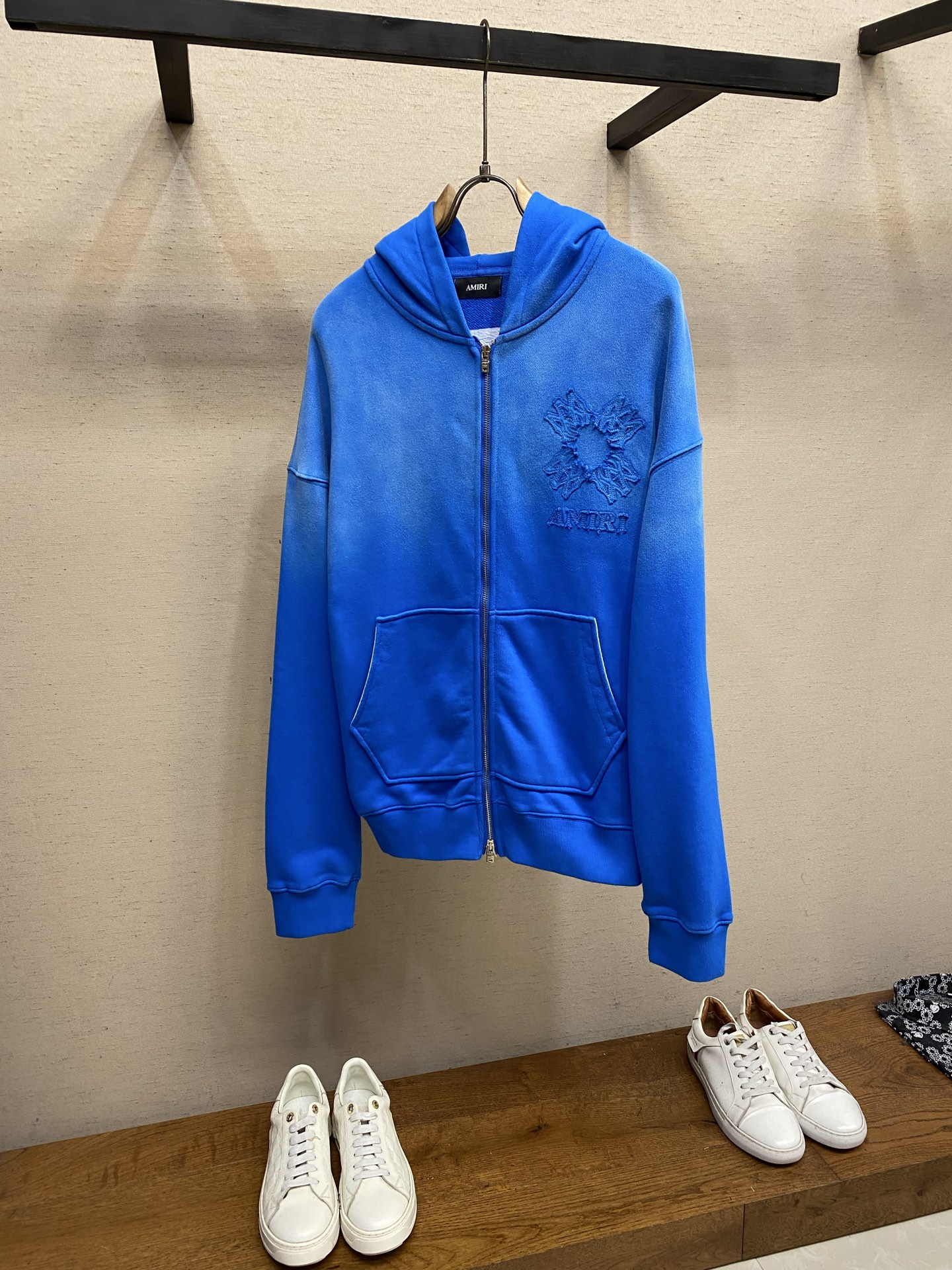 🌟🌟，，AMIRI 新款洗水做旧拉链连帽外套 高克重棉圈 定做五金 宽松版型  尺码：S-XL