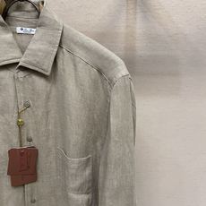 🌟🌟,,Loro Piana 侧缝徽标翻领亚麻衬衫 正品6800购入开发 定制100%亚麻平纹面料 模板刺绣 手工包缝 🌟🌟,,Loro Piana 侧缝徽标翻领亚麻衬衫 正品6800购入开发 定制100%亚麻平纹面料 模板刺绣 手工包缝