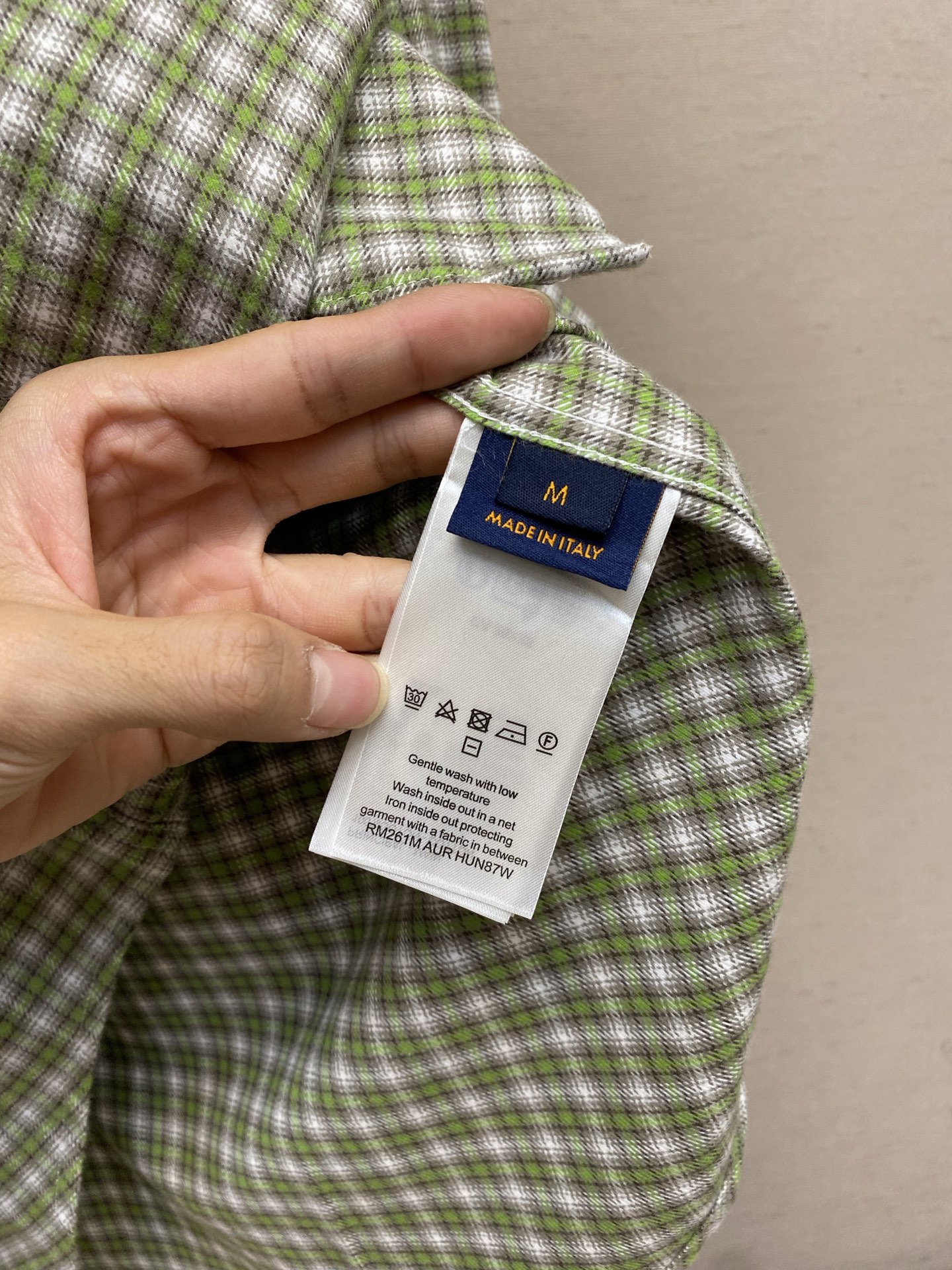🌟🌟，，1V 反光标识格纹长袖衬衫 正品11300购入开发 定制法兰绒格纹衬衫面料 反光印花 定位裁床 定制1：1纽扣 