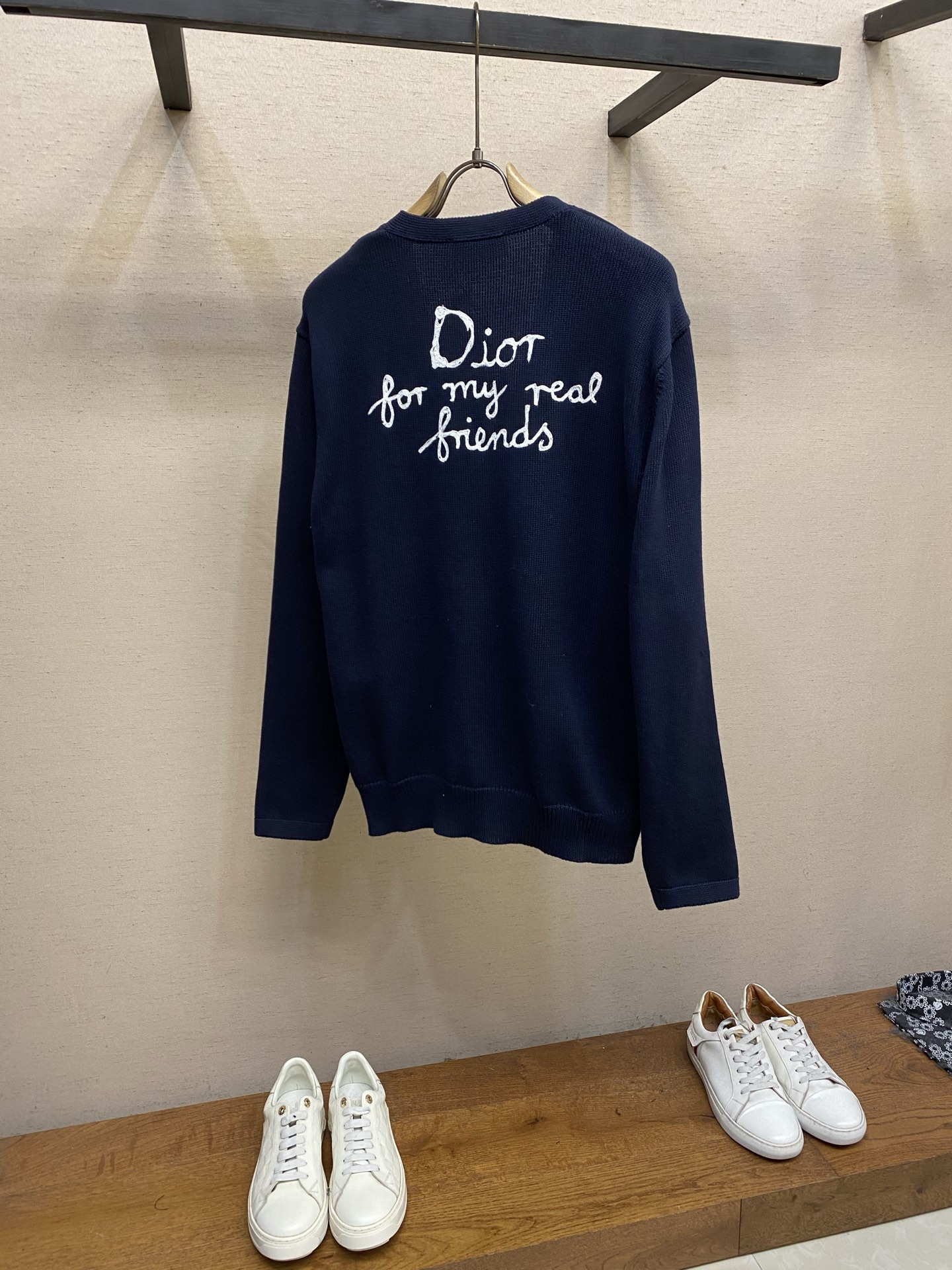 🌟🌟，，Dior 字母提花Logo长袖针织衫毛衣 正品13042购入开发 40支精梳棉混纺绵纱线 采用日本进口(7针)织