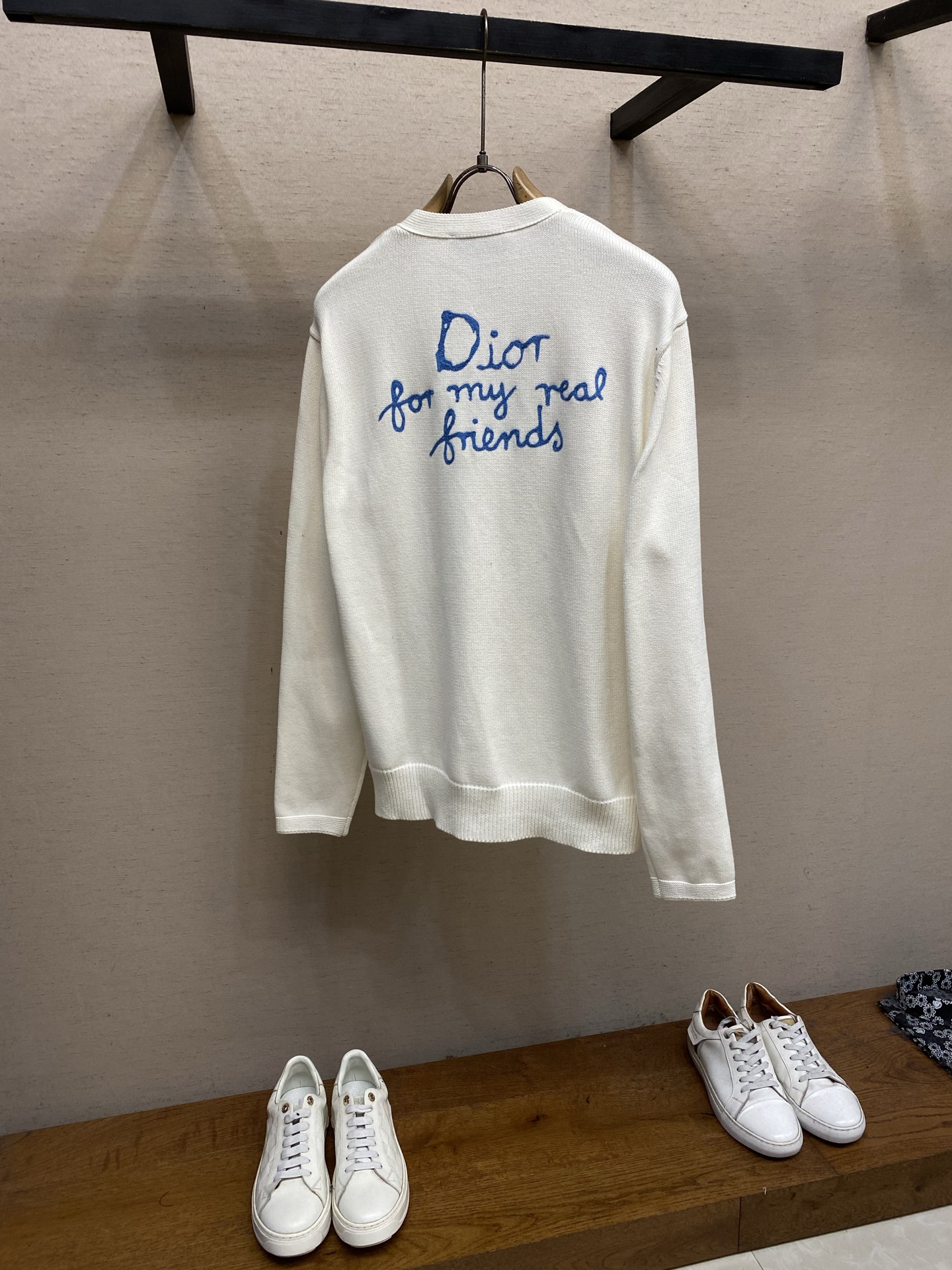 🌟🌟，，Dior 字母提花Logo长袖针织衫毛衣 正品13042购入开发 40支精梳棉混纺绵纱线 采用日本进口(7针)织