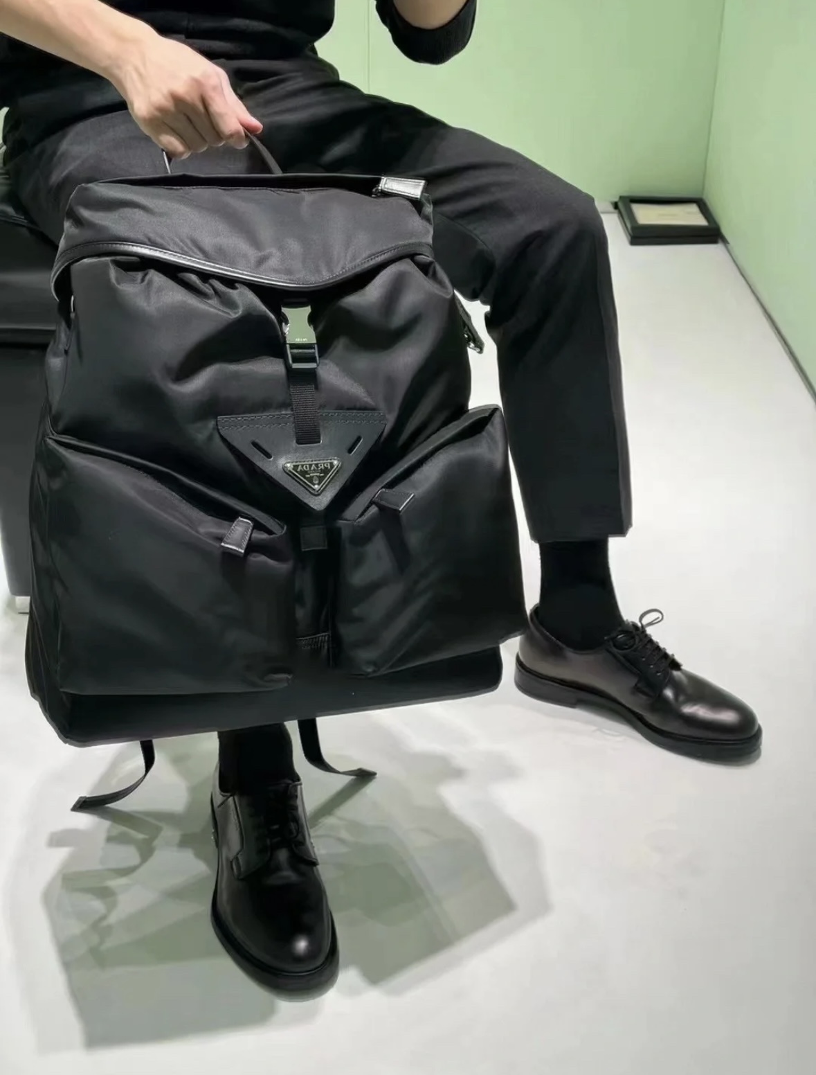 Prada official old channel backpack