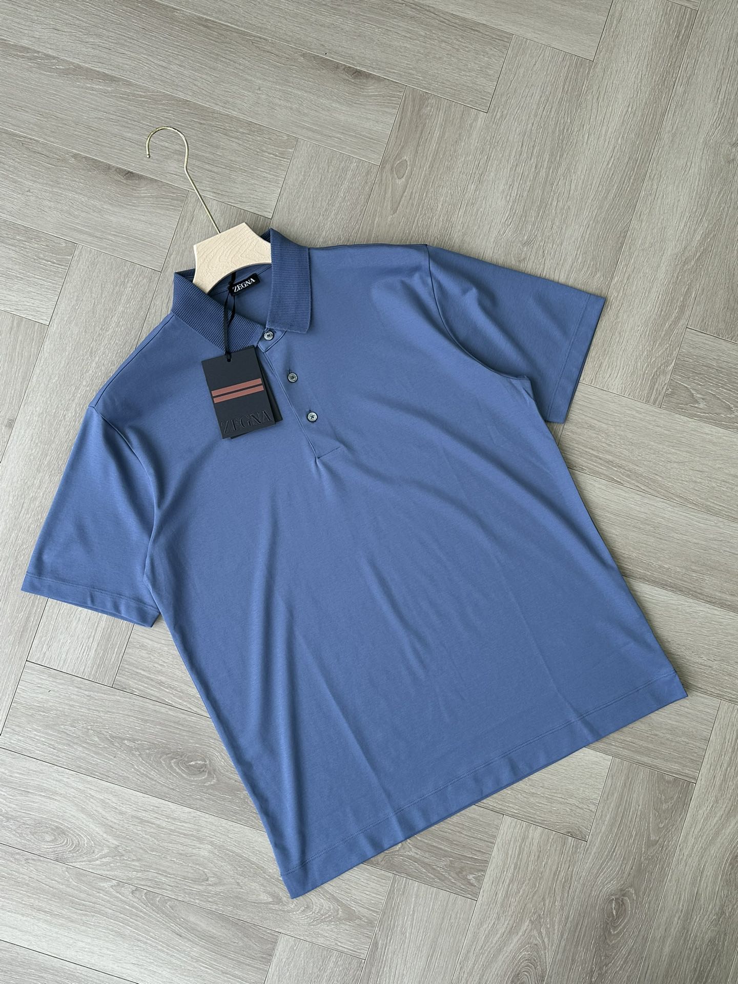 Zegna Men's Polo Shirt - Elegant Light Blue, Short Sleeve, Casual Comfort 4 i1746960247 8049 2