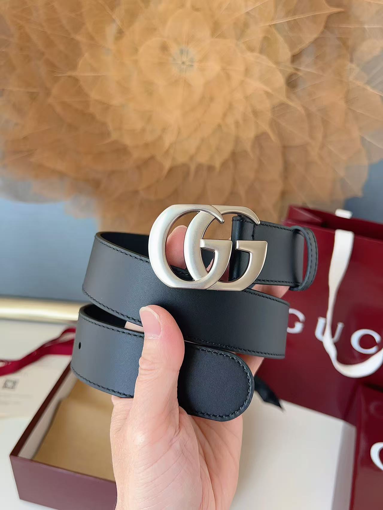 GUCCI 专柜货 原厂进口面料 顶级做工 原单品质 高端商务休闲款 简约百搭 宽度3.5cm