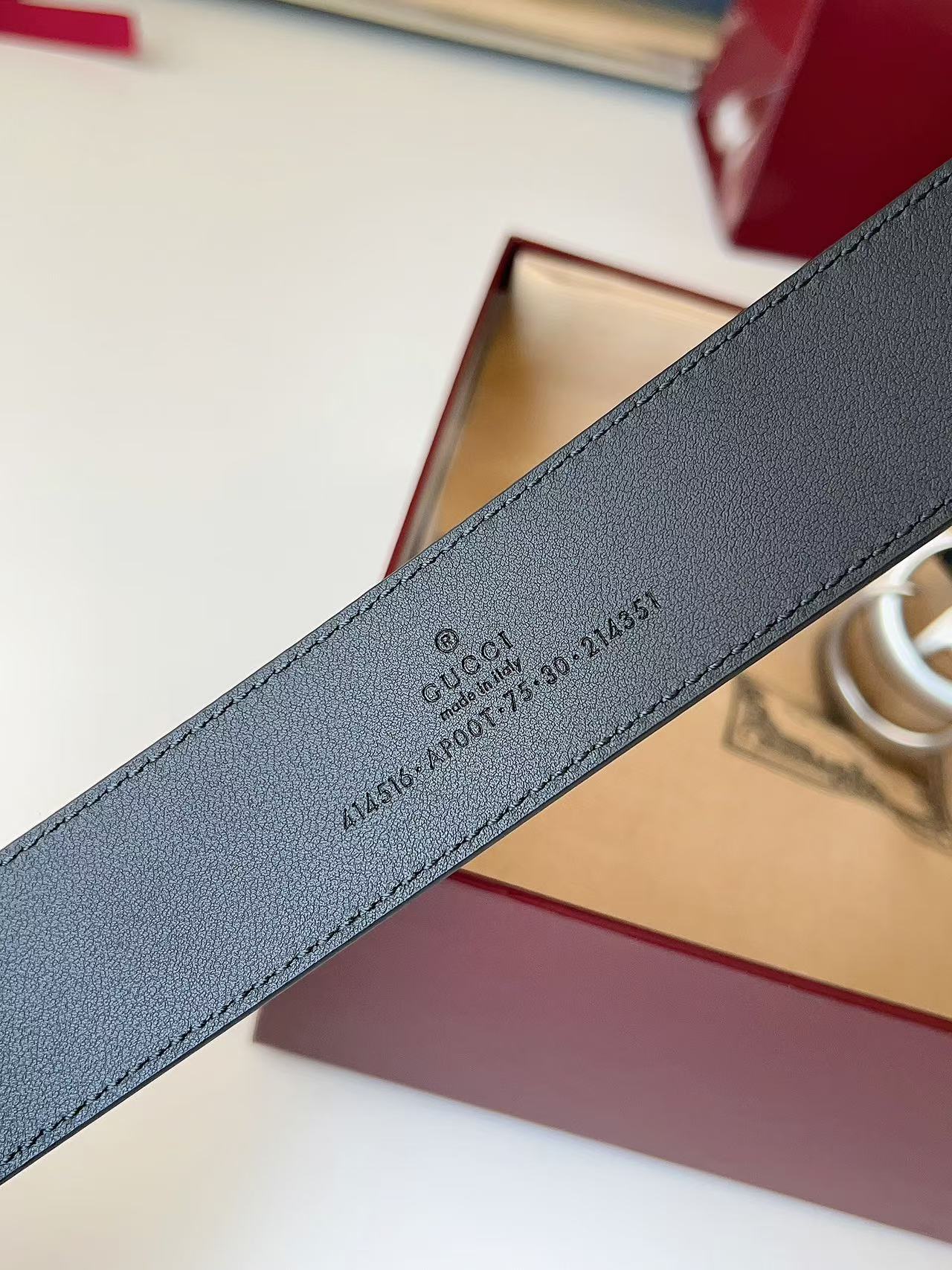 GUCCI 专柜货 原厂进口面料 顶级做工 原单品质 高端商务休闲款 简约百搭 宽度3.5cm