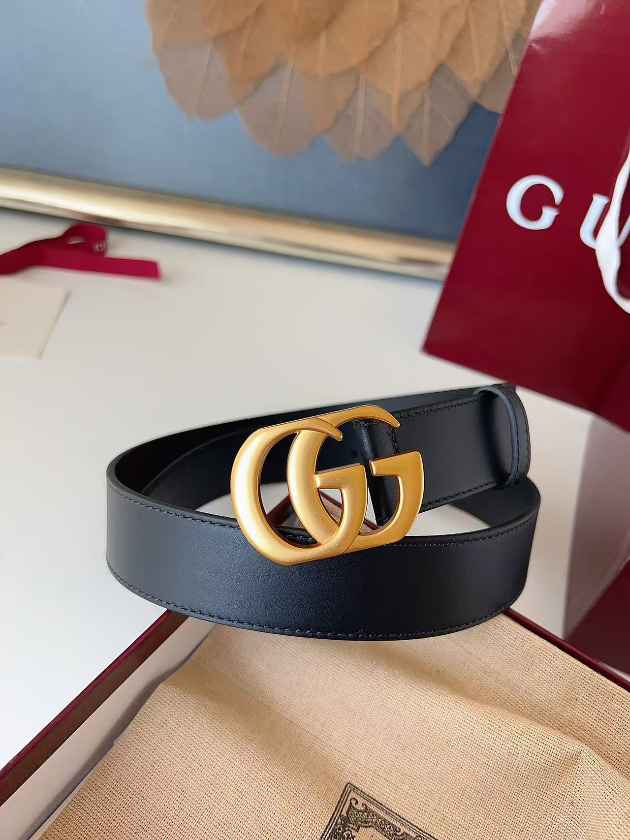 GUCCI 专柜货 原厂进口面料 顶级做工 原单品质 高端商务休闲款 简约百搭 宽度3.5cm