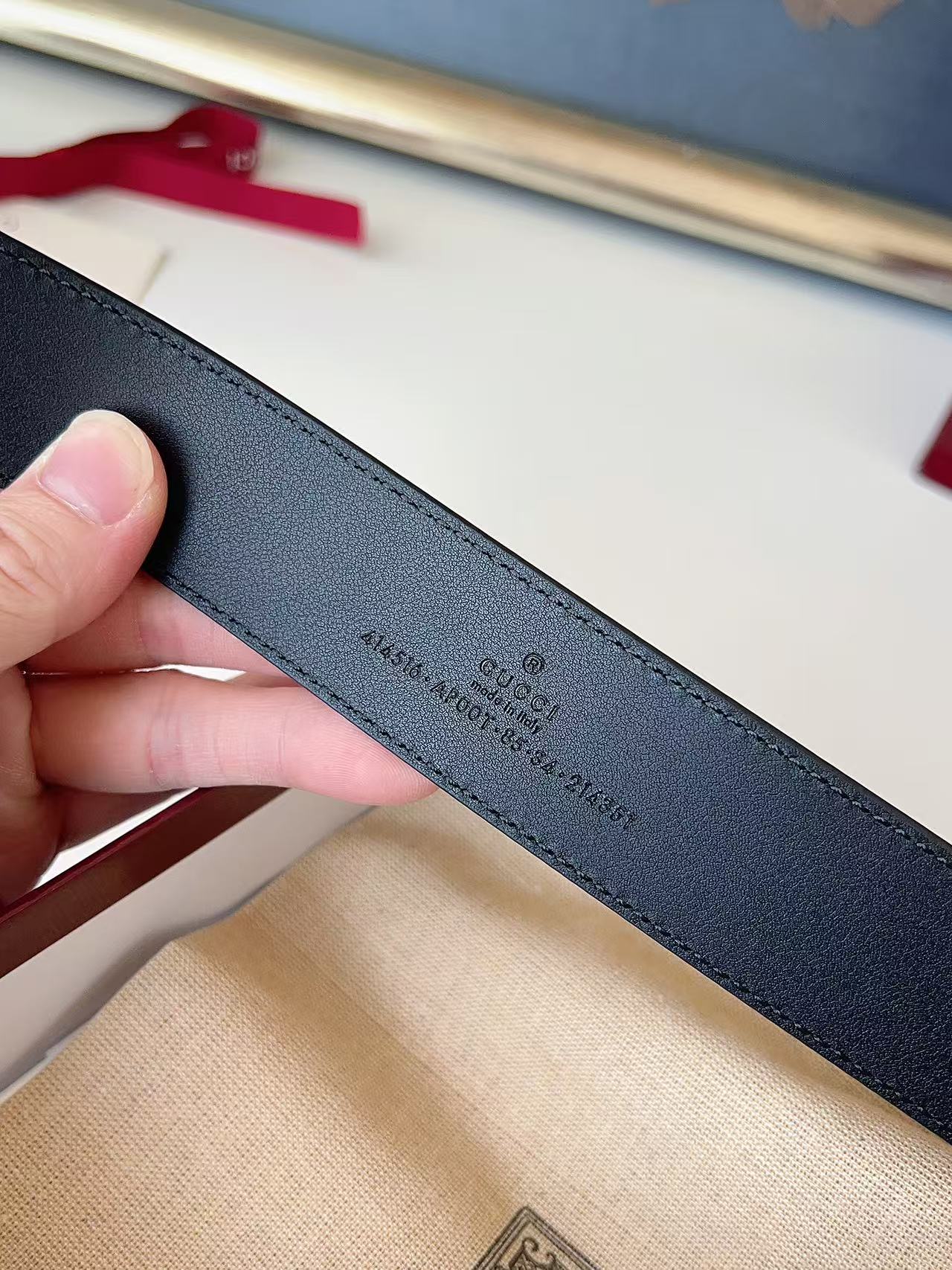 GUCCI 专柜货 原厂进口面料 顶级做工 原单品质 高端商务休闲款 简约百搭 宽度3.5cm