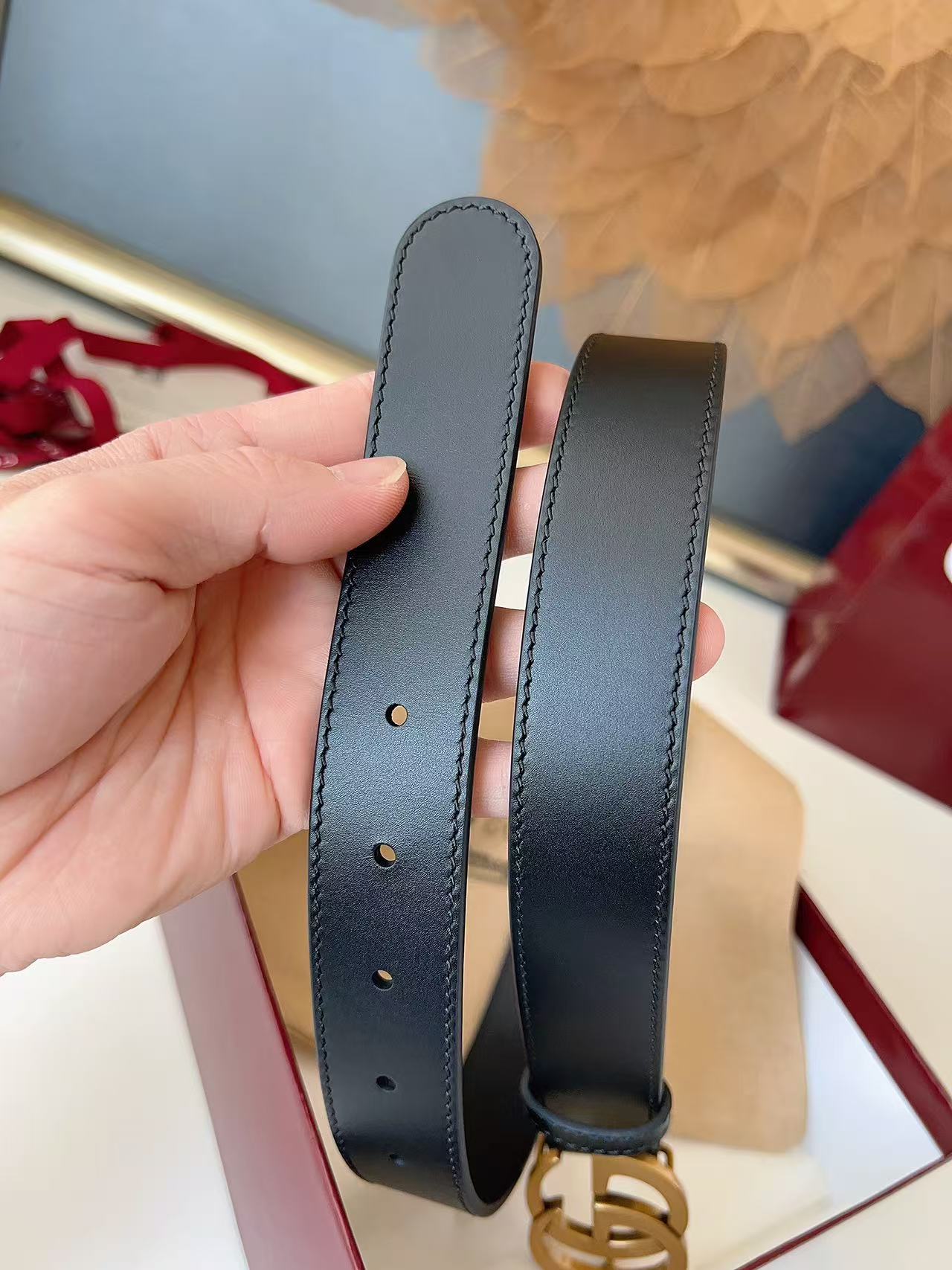 GUCCI 专柜货 原厂进口面料 顶级做工 原单品质 高端商务休闲款 简约百搭 宽度3.0cm