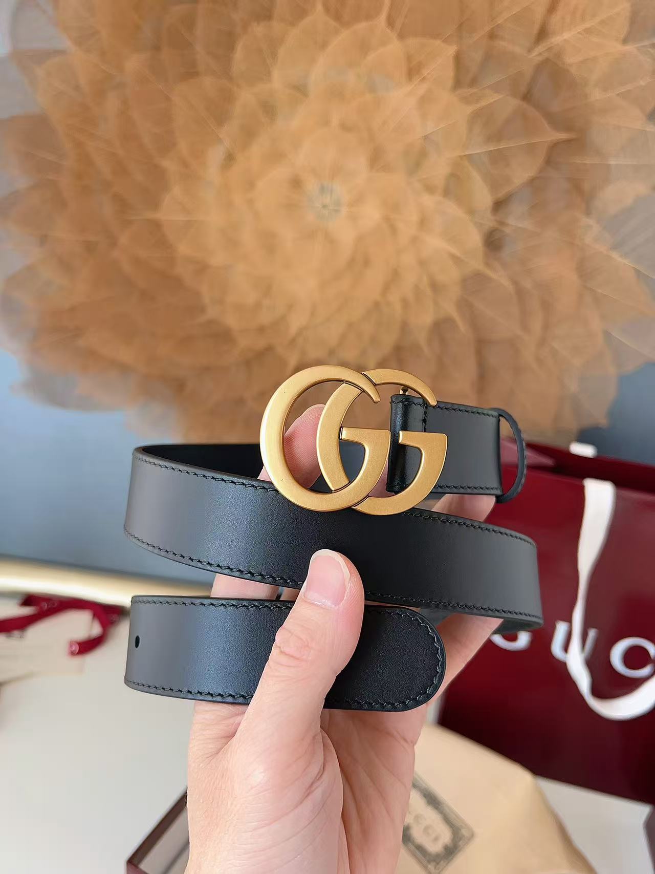 GUCCI 专柜货 原厂进口面料 顶级做工 原单品质 高端商务休闲款 简约百搭 宽度3.0cm