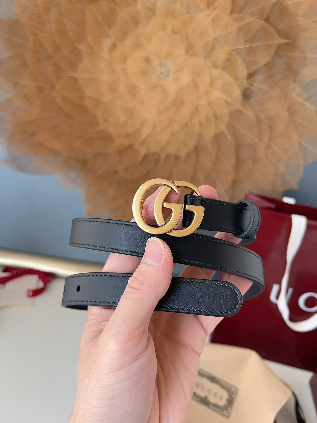 GUCCI 专柜货 原厂进口面料 顶级做工 原单品质 高端商务休闲款 简约百搭 宽度2.0cm