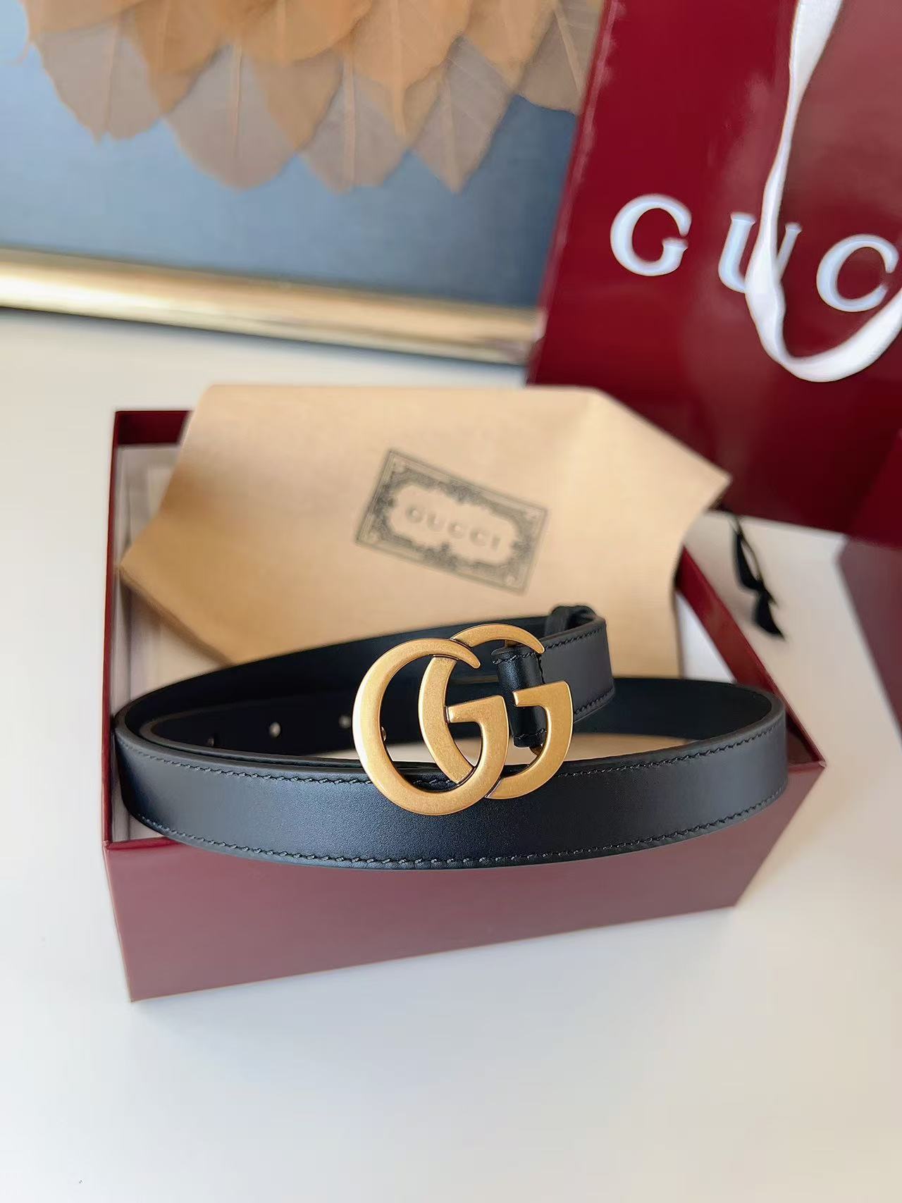 GUCCI 专柜货 原厂进口面料 顶级做工 原单品质 高端商务休闲款 简约百搭 宽度2.0cm