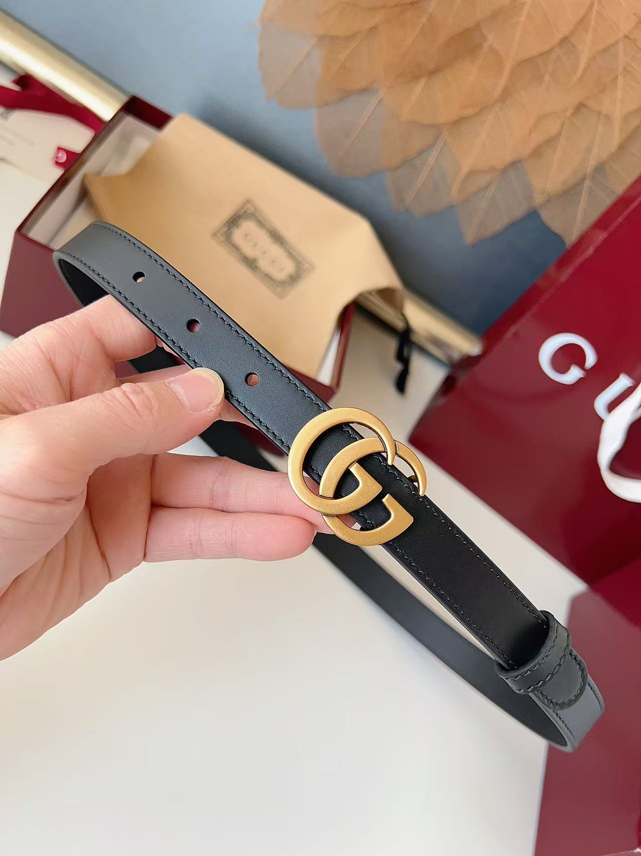 GUCCI 专柜货 原厂进口面料 顶级做工 原单品质 高端商务休闲款 简约百搭 宽度2.0cm