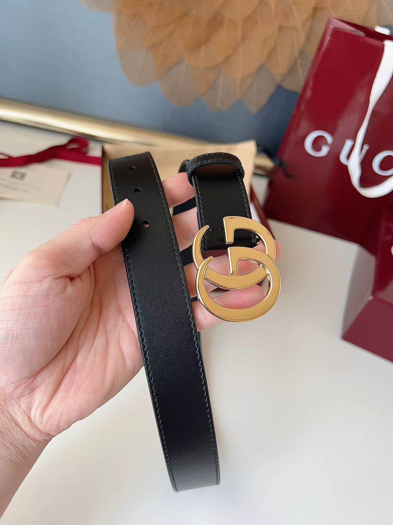 GUCCI 专柜货 原厂进口面料 顶级做工 原单品质 高端商务休闲款 简约百搭 宽度3.0cm