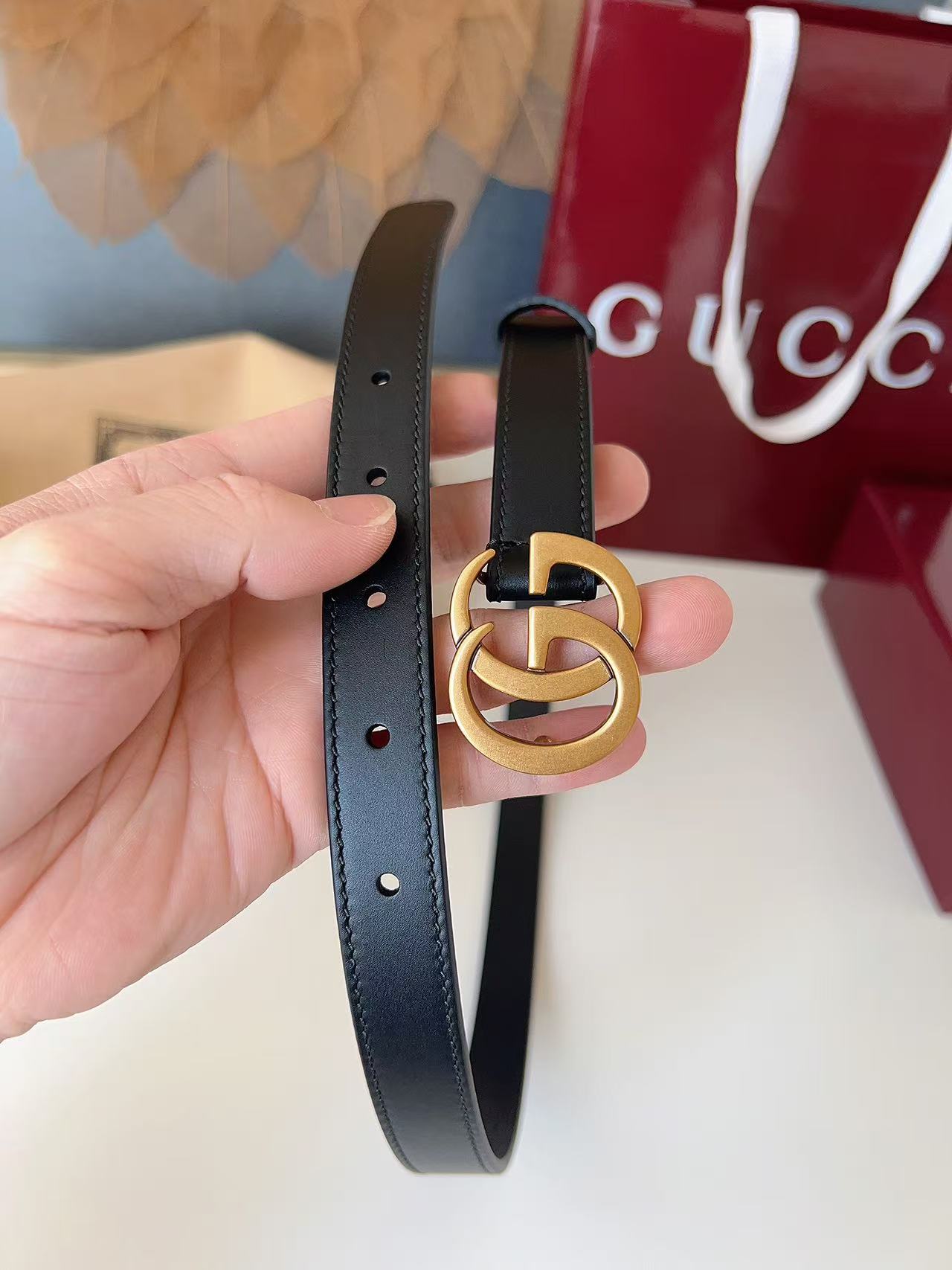 GUCCI 专柜货 原厂进口面料 顶级做工 原单品质 高端商务休闲款 简约百搭 宽度2.0cm