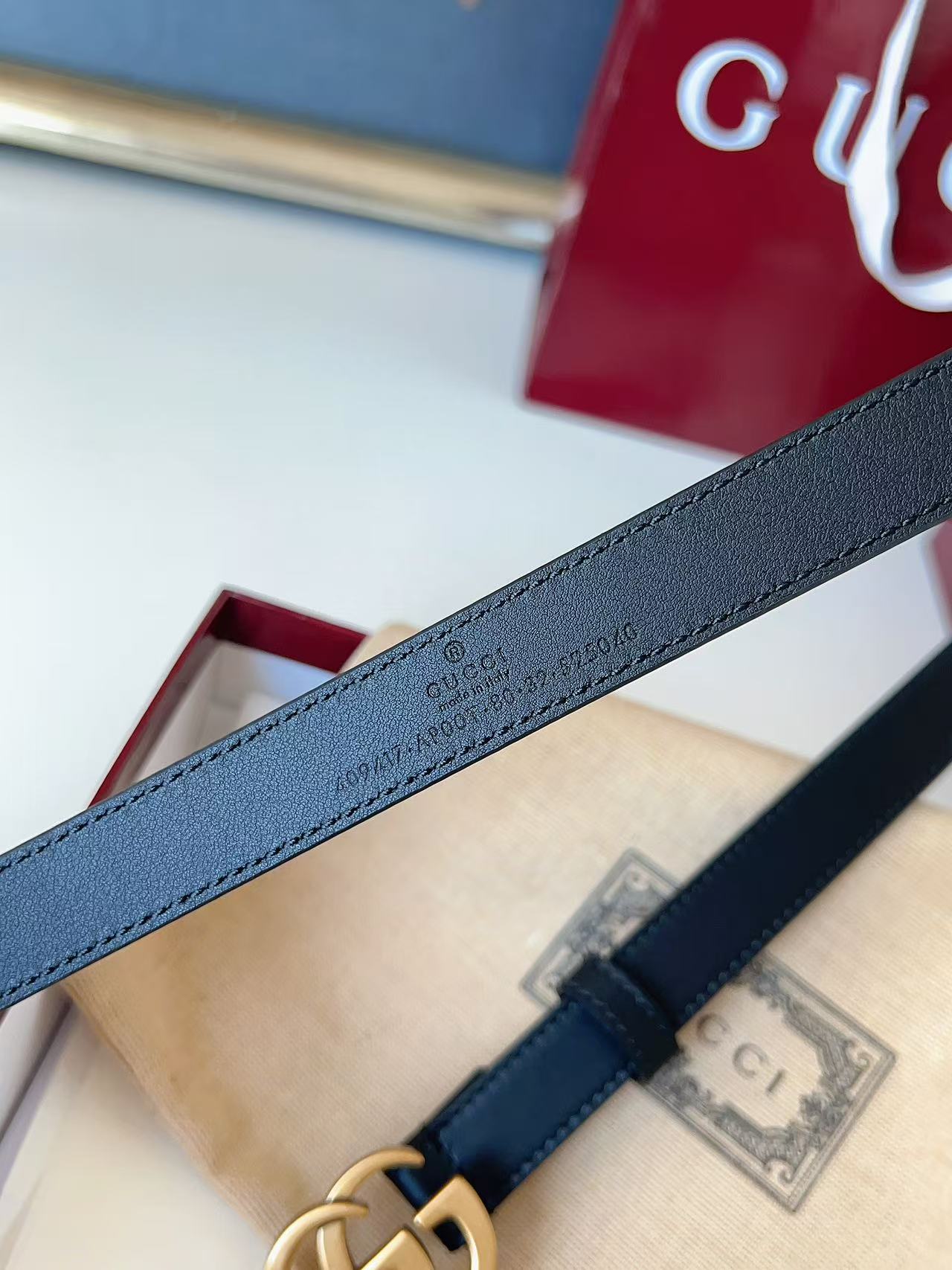 GUCCI 专柜货 原厂进口面料 顶级做工 原单品质 高端商务休闲款 简约百搭 宽度2.0cm