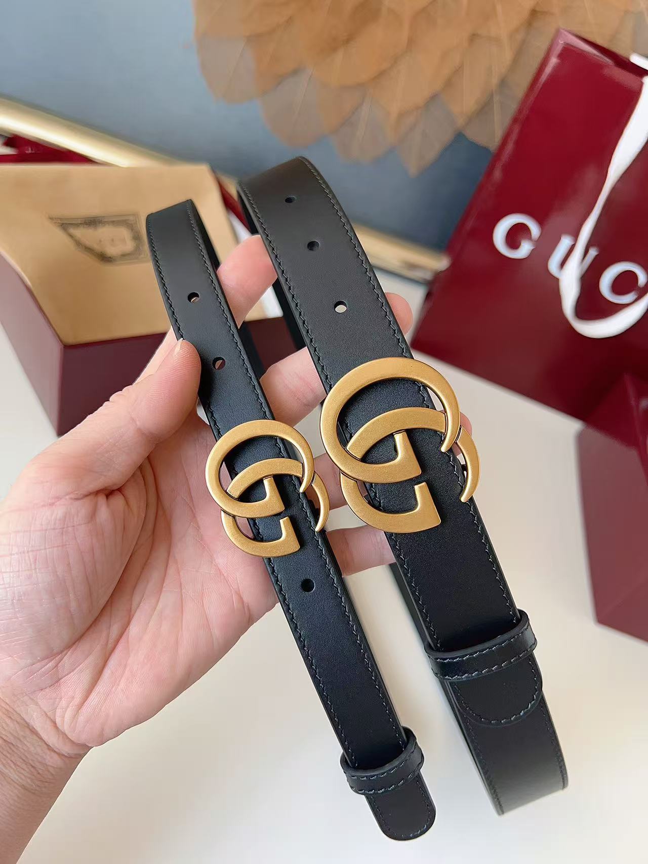 GUCCI 专柜货 原厂进口面料 顶级做工 原单品质 高端商务休闲款 简约百搭 宽度2.0cm