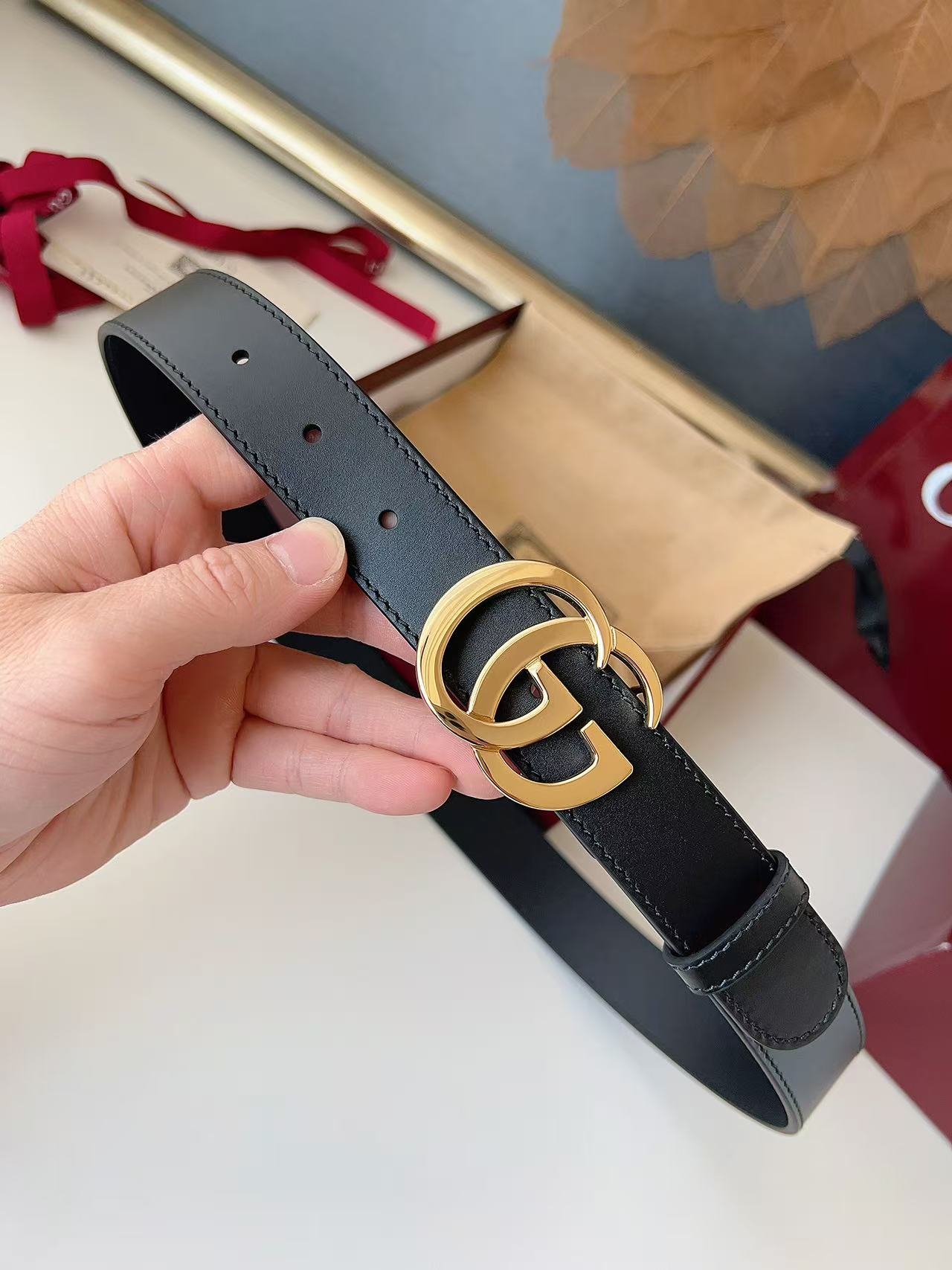 GUCCI 专柜货 原厂进口面料 顶级做工 原单品质 高端商务休闲款 简约百搭 宽度3.0cm