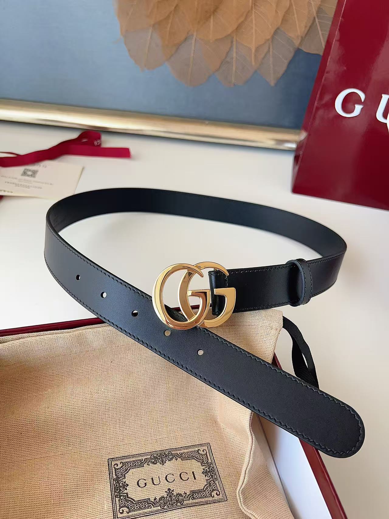 GUCCI 专柜货 原厂进口面料 顶级做工 原单品质 高端商务休闲款 简约百搭 宽度3.0cm