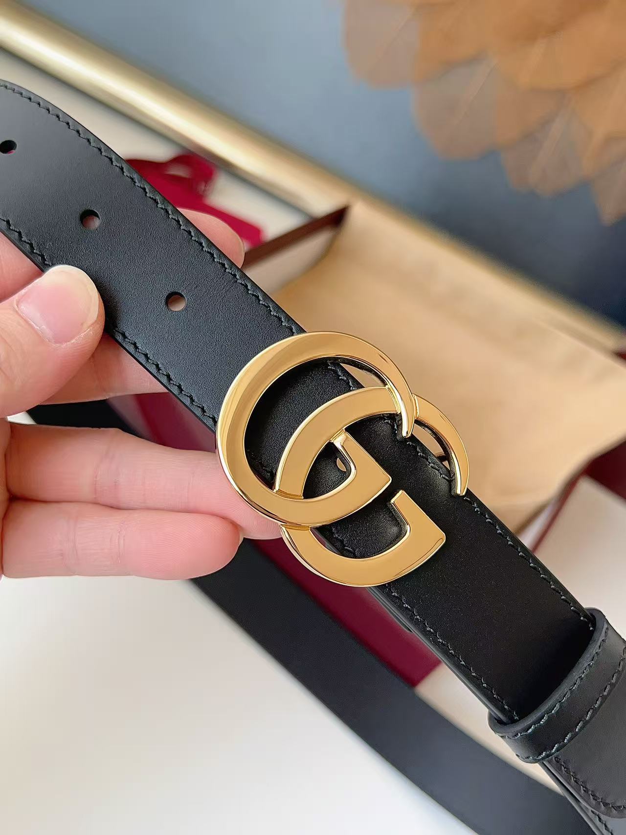 GUCCI 专柜货 原厂进口面料 顶级做工 原单品质 高端商务休闲款 简约百搭 宽度3.0cm