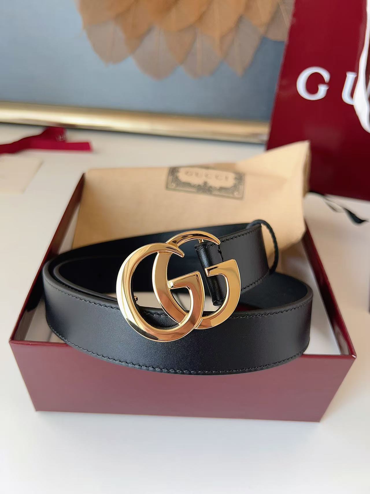 GUCCI 专柜货 原厂进口面料 顶级做工 原单品质 高端商务休闲款 简约百搭 宽度3.0cm