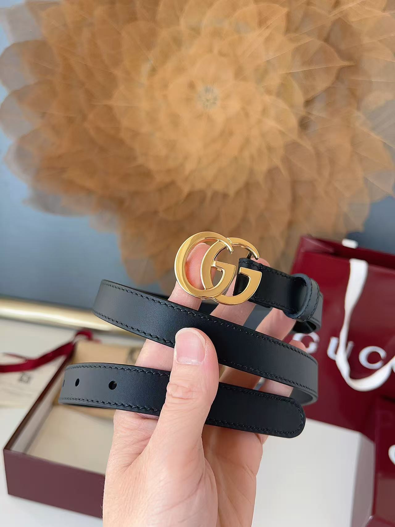 GUCCI 专柜货 原厂进口面料 顶级做工 原单品质 高端商务休闲款 简约百搭 宽度2.0cm