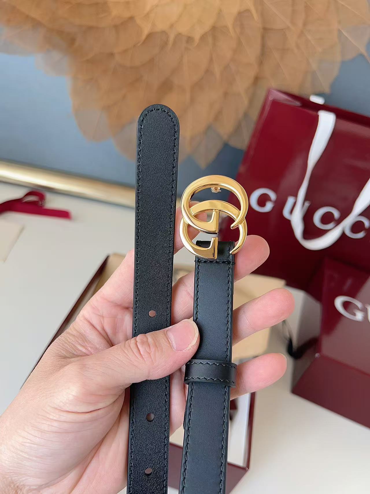 GUCCI 专柜货 原厂进口面料 顶级做工 原单品质 高端商务休闲款 简约百搭 宽度2.0cm