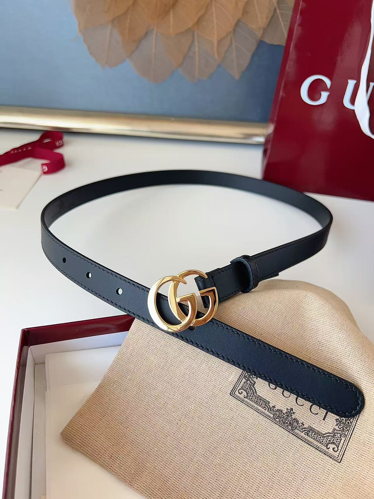 GUCCI 专柜货 原厂进口面料 顶级做工 原单品质 高端商务休闲款 简约百搭 宽度2.0cm