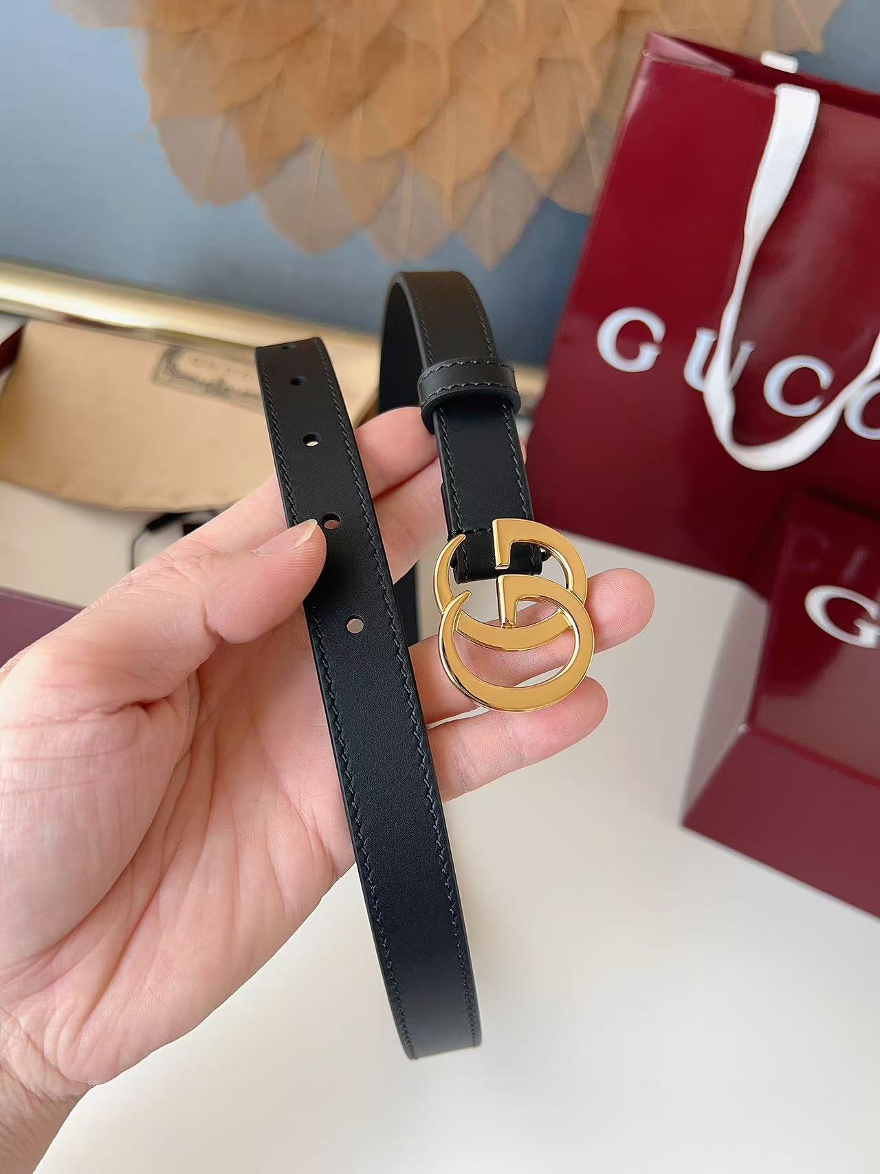 GUCCI 专柜货 原厂进口面料 顶级做工 原单品质 高端商务休闲款 简约百搭 宽度2.0cm