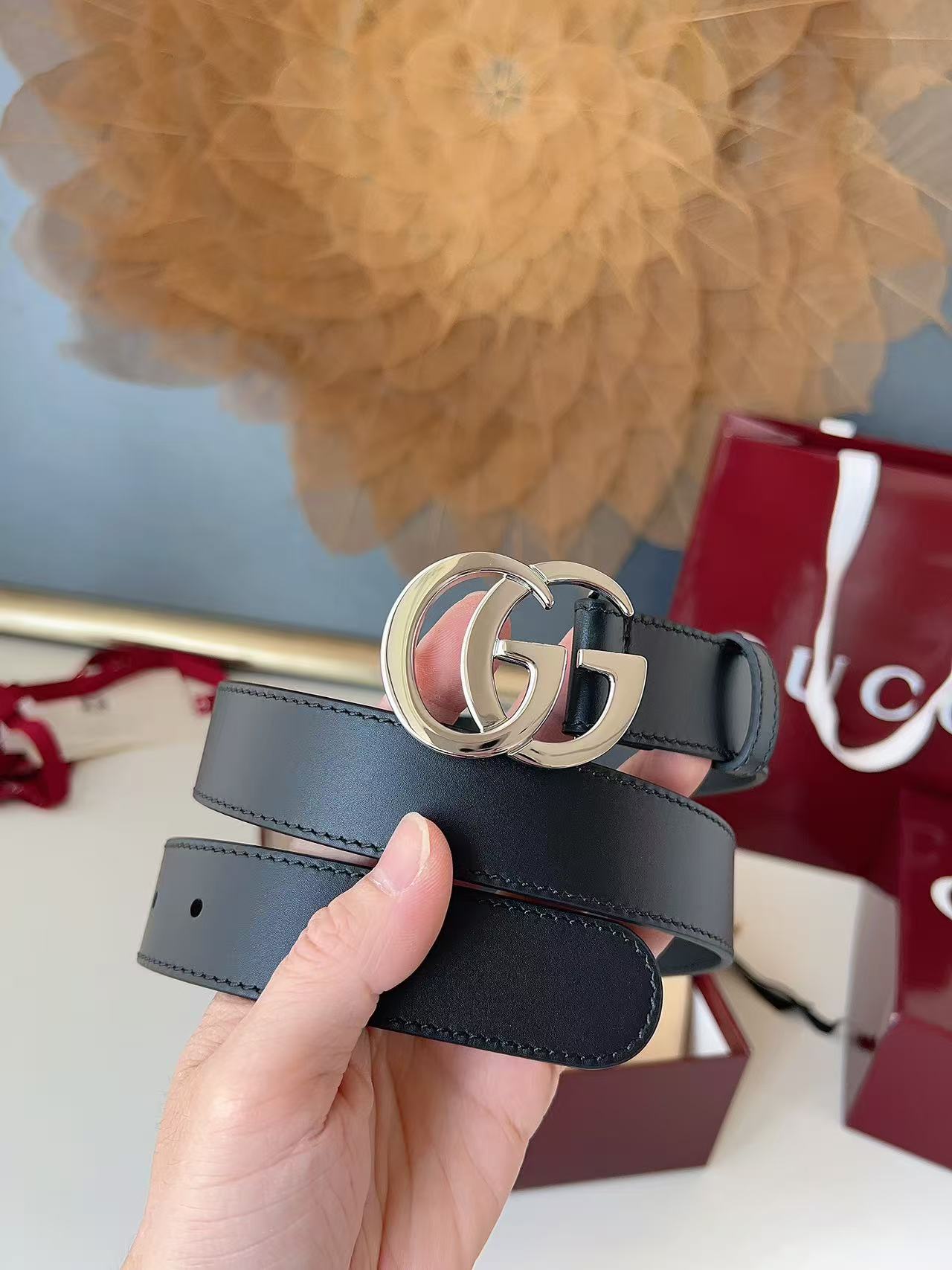 GUCCI 专柜货 原厂进口面料 顶级做工 原单品质 高端商务休闲款 简约百搭 宽度3.0cm
