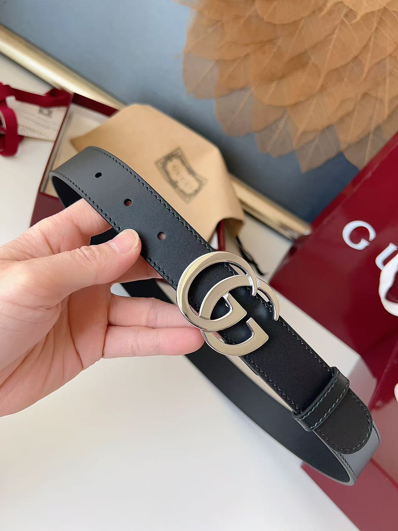 GUCCI 专柜货 原厂进口面料 顶级做工 原单品质 高端商务休闲款 简约百搭 宽度3.0cm