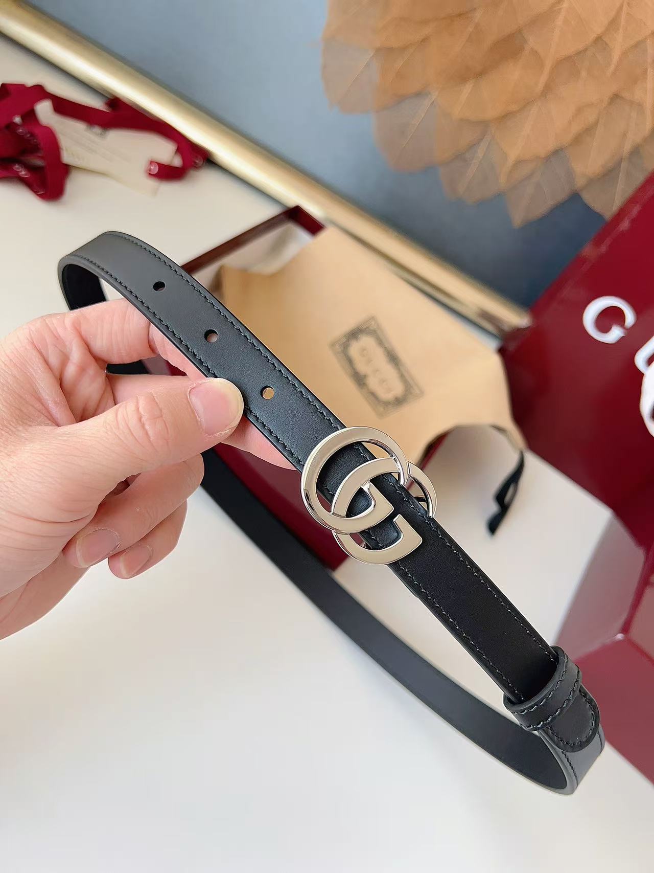 GUCCI 专柜货 原厂进口面料 顶级做工 原单品质 高端商务休闲款 简约百搭 宽度2.0cm