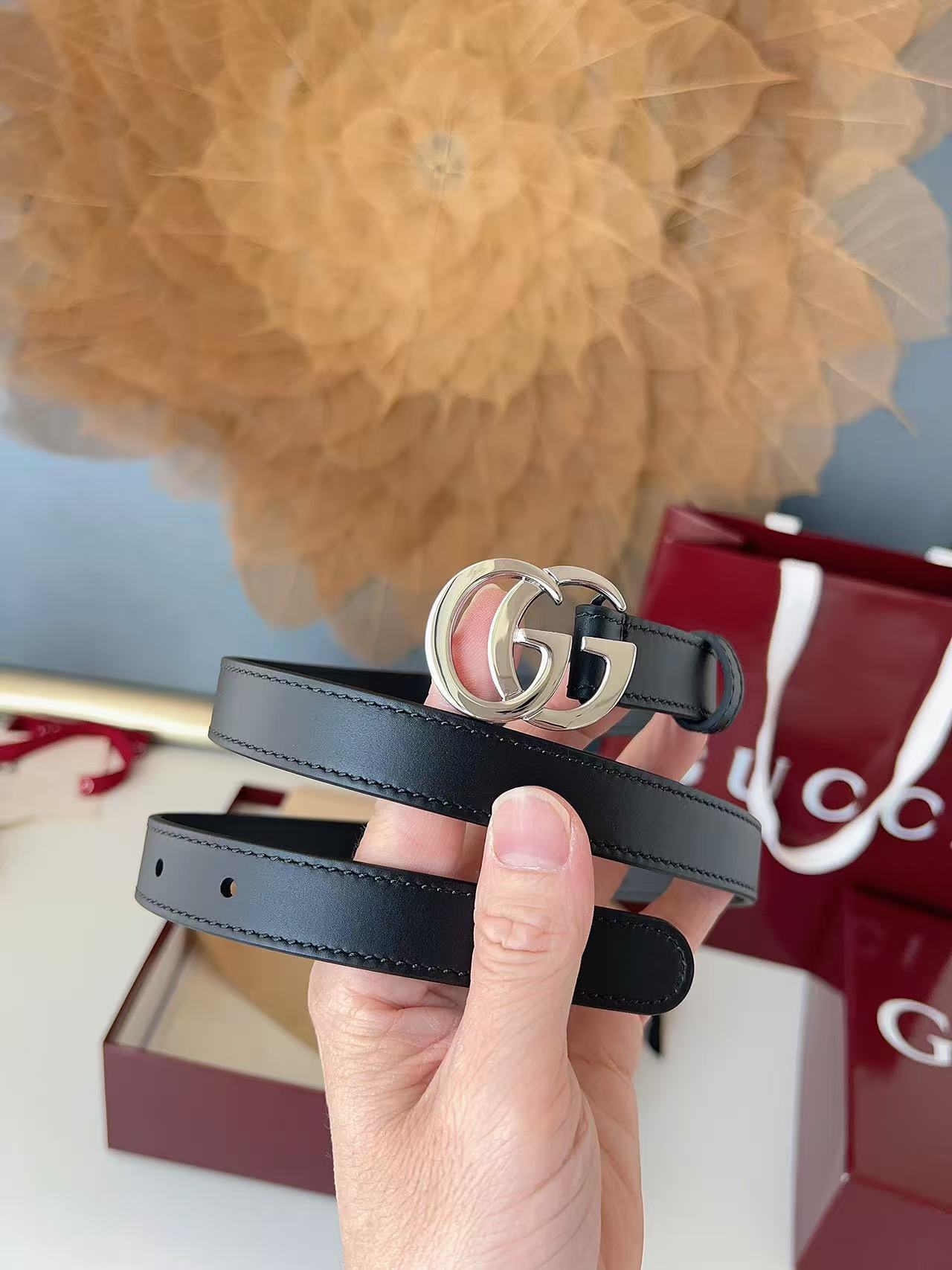 GUCCI 专柜货 原厂进口面料 顶级做工 原单品质 高端商务休闲款 简约百搭 宽度2.0cm