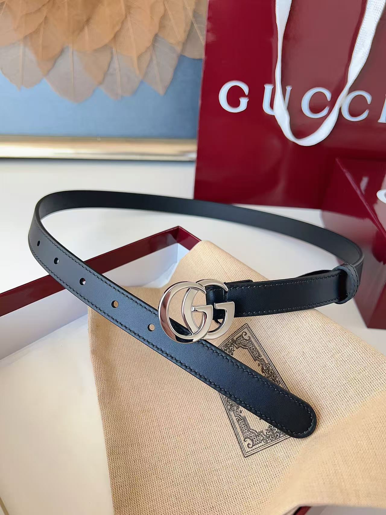 GUCCI 专柜货 原厂进口面料 顶级做工 原单品质 高端商务休闲款 简约百搭 宽度2.0cm