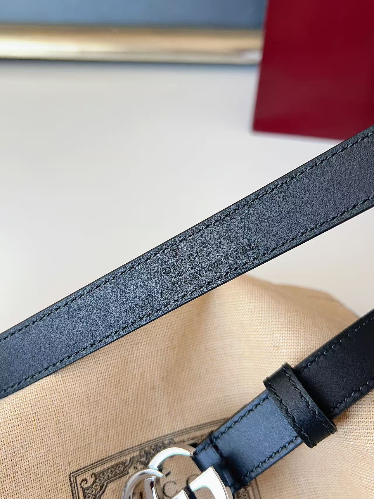 GUCCI 专柜货 原厂进口面料 顶级做工 原单品质 高端商务休闲款 简约百搭 宽度2.0cm