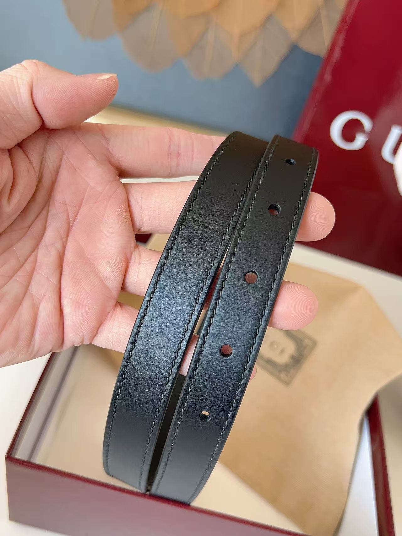 GUCCI 专柜货 原厂进口面料 顶级做工 原单品质 高端商务休闲款 简约百搭 宽度2.0cm