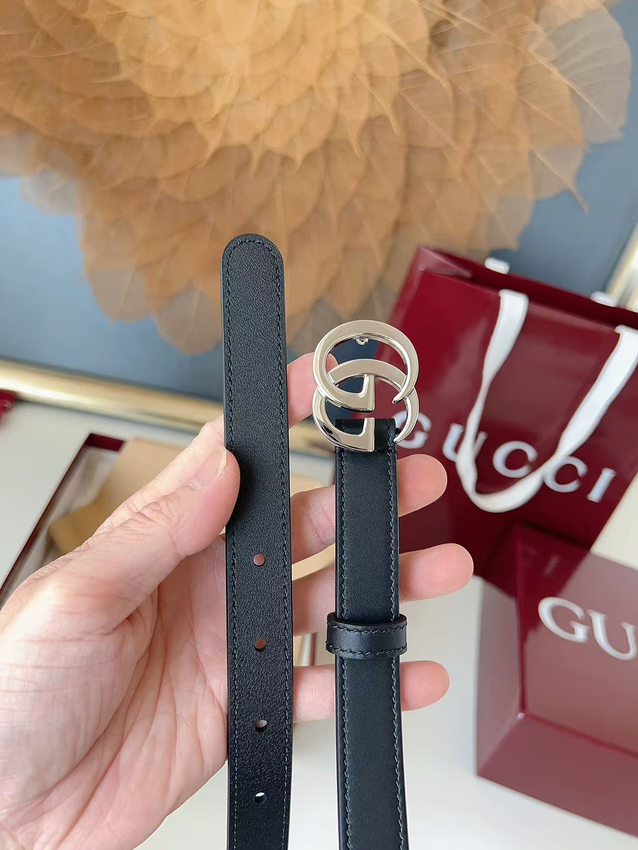 GUCCI 专柜货 原厂进口面料 顶级做工 原单品质 高端商务休闲款 简约百搭 宽度2.0cm