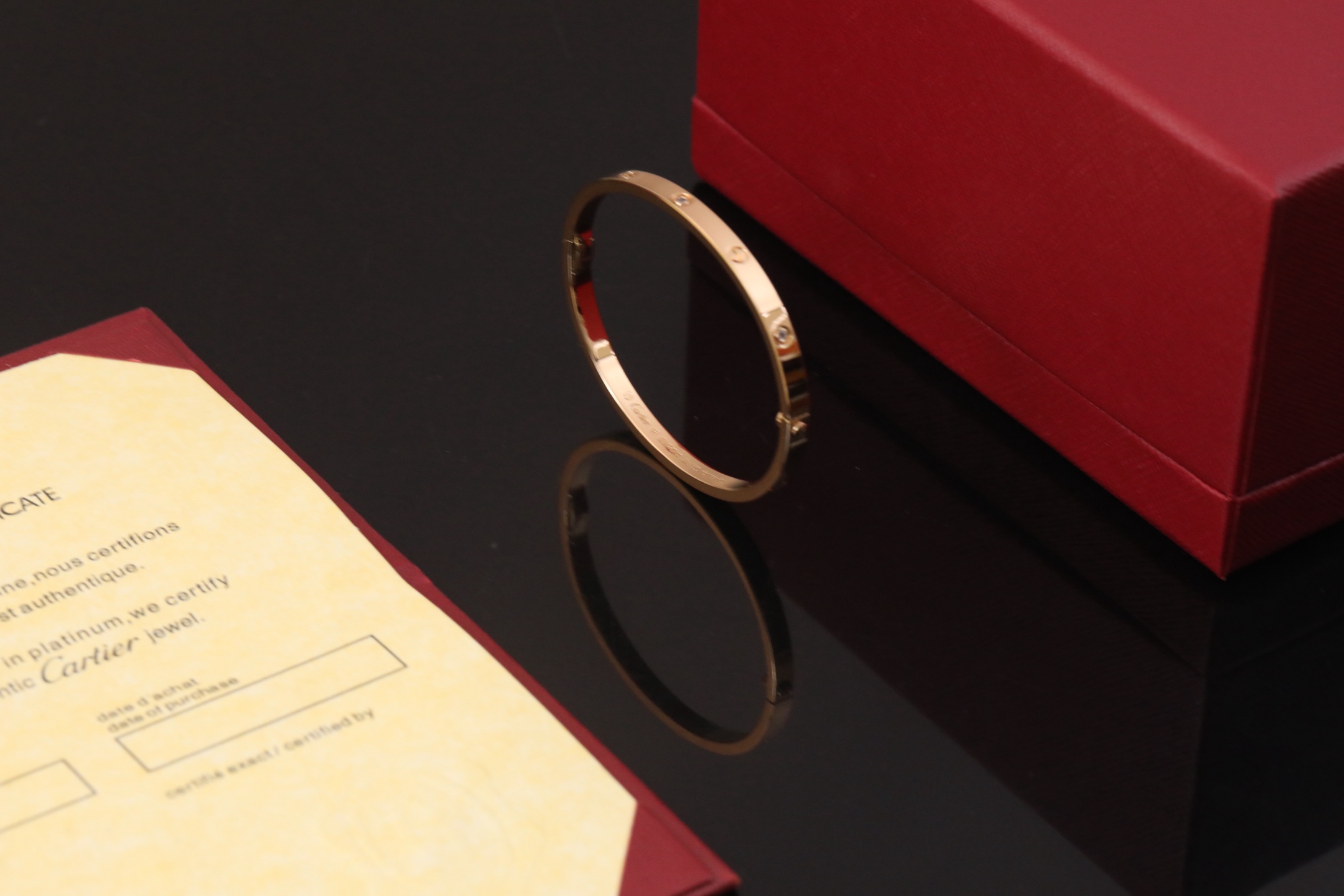 卡love手镯窄版六钻经典款简约手镯