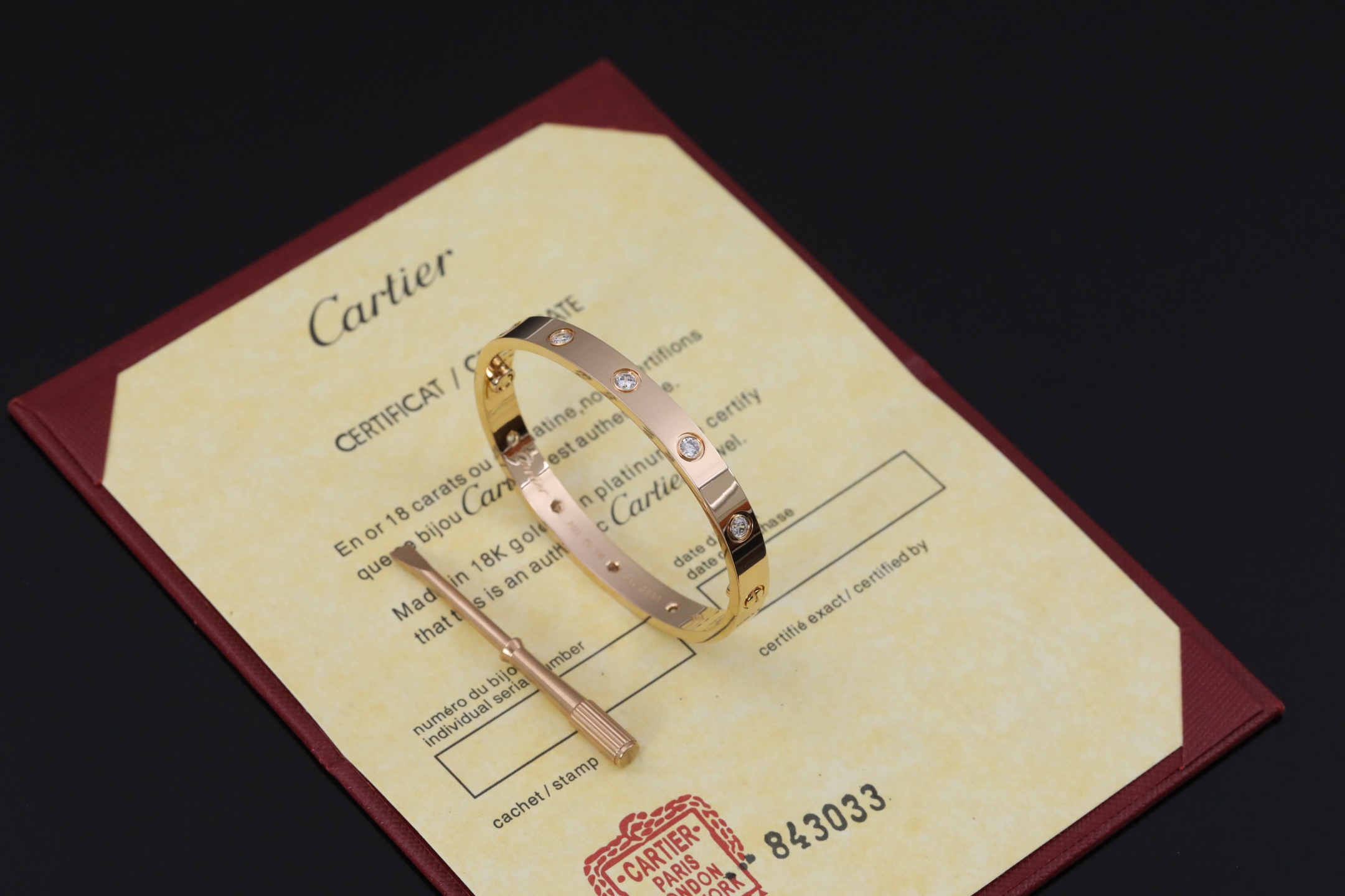 实价 卡love宽版十钻手镯