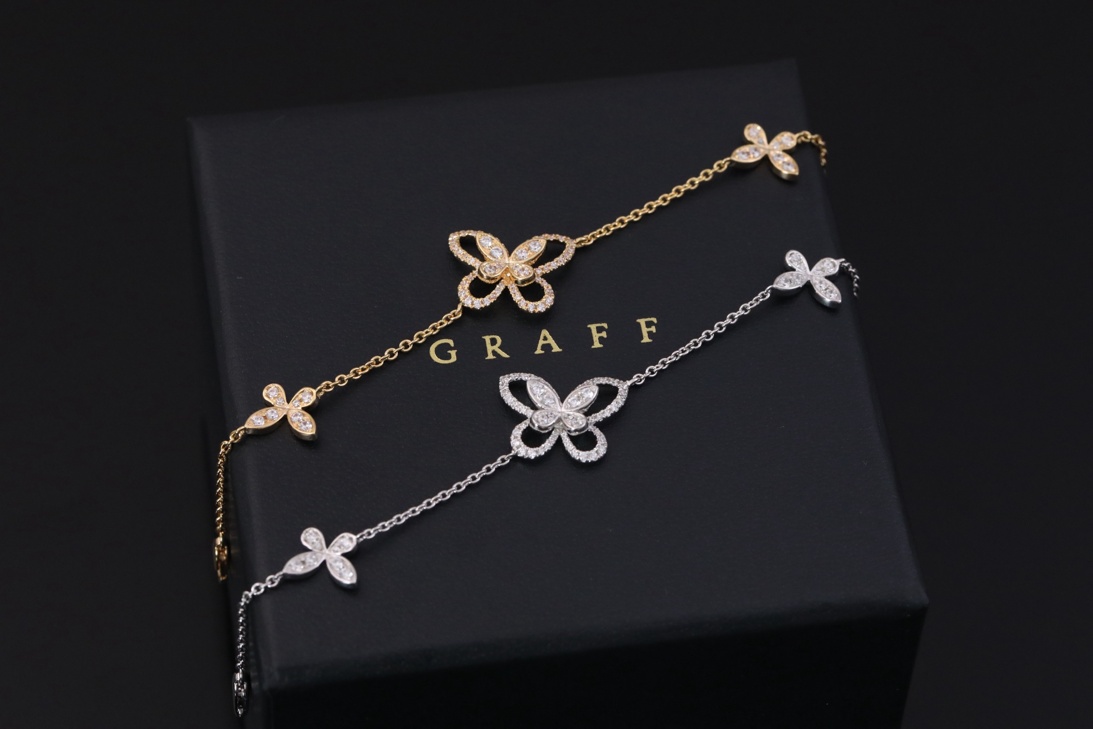 幻影蝴蝶手链与项链，真金真钻订制珠宝