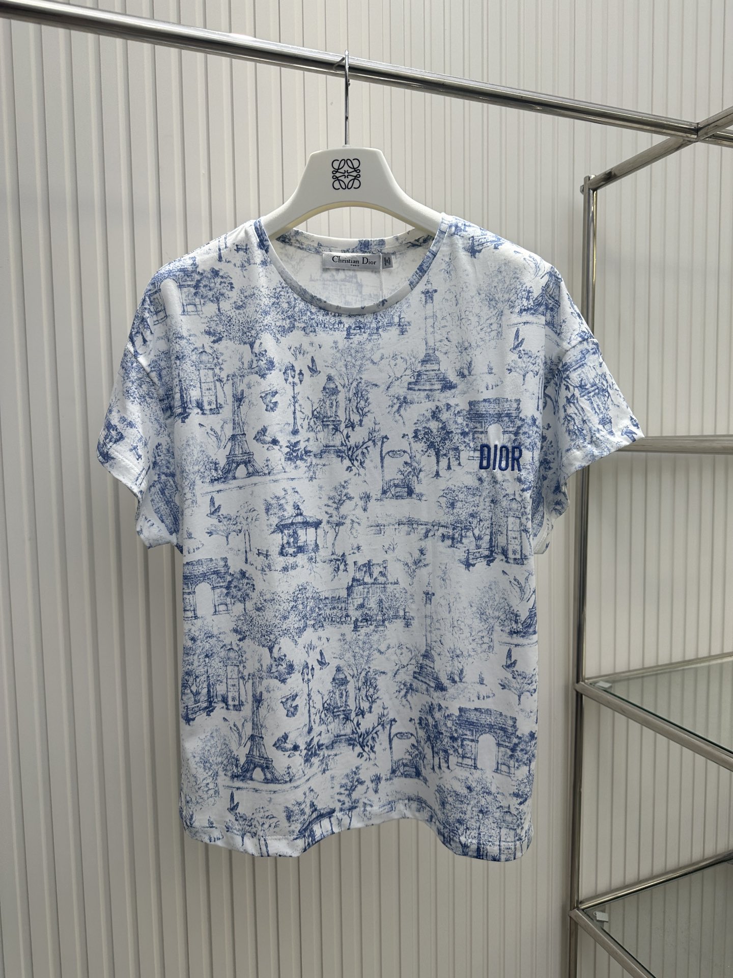 Dior Clothing T-Shirt Embroidery Short Sleeve