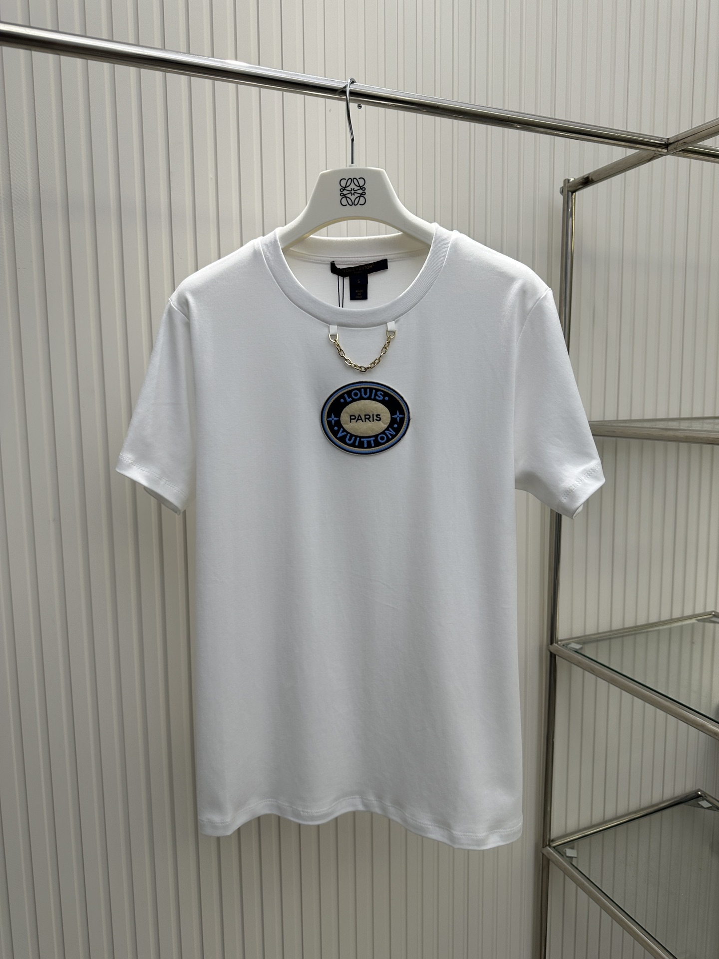 Louis Vuitton Clothing T-Shirt Embroidery Short Sleeve