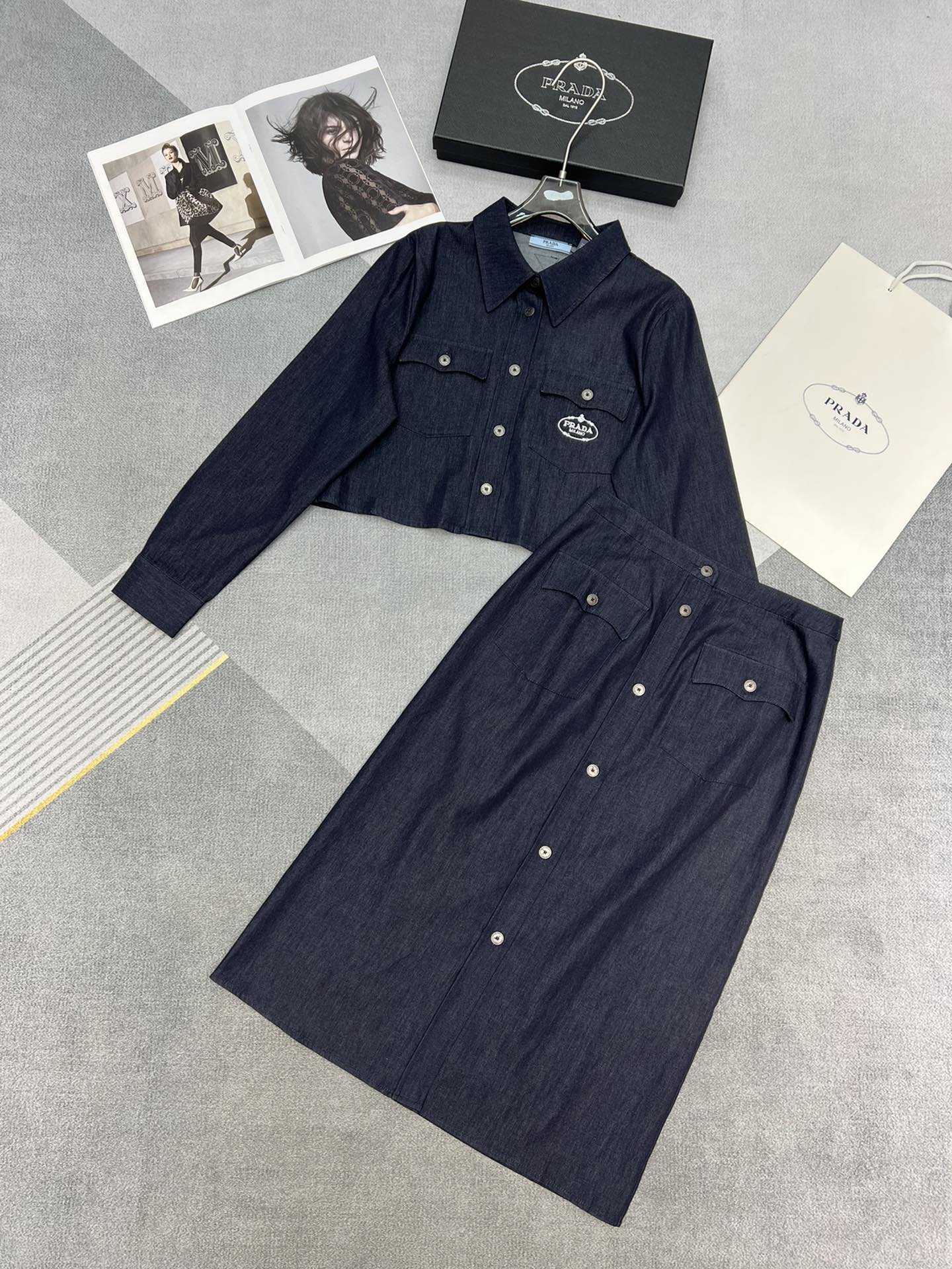 Prada Clothing Shirts & Blouses Two Piece Outfits & Matching Sets Embroidery Cotton Fall Collection