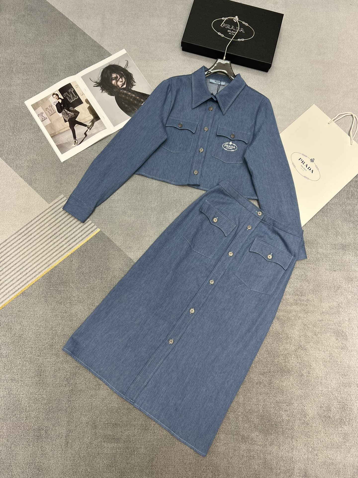 Prada Clothing Shirts & Blouses Two Piece Outfits & Matching Sets Embroidery Cotton Fall Collection